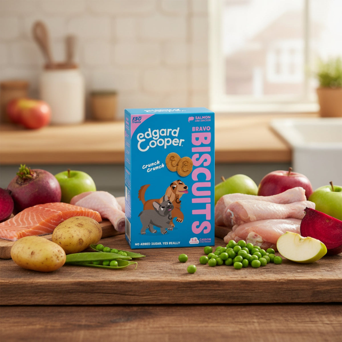 Edgard &amp; Cooper Bravo Biscuits Lachs &amp; Huhn – Knusprige Hundekekse für Training &amp; Belohnung, Natürlich Gebacken ohne Getreide - Woofshack