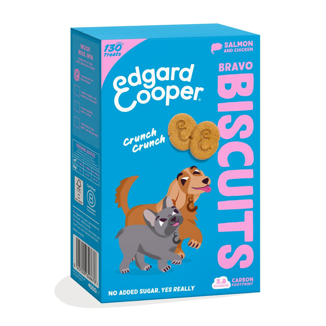 Edgard &amp; Cooper Bravo Biscuits Lachs &amp; Huhn – Knusprige Hundekekse für Training &amp; Belohnung, Natürlich Gebacken ohne Getreide - Woofshack