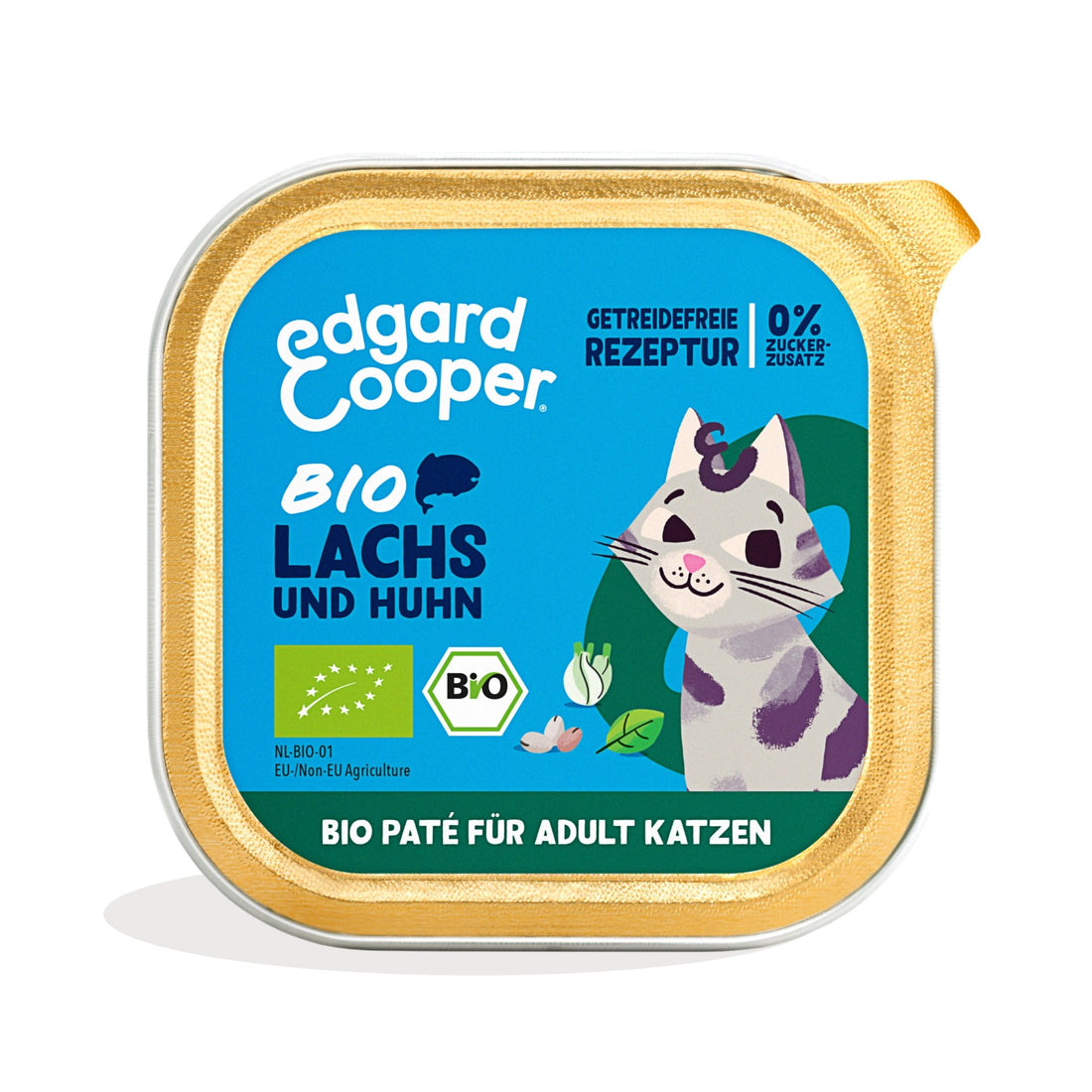 Edgard &amp; Cooper Cat Adult Paté Bio Lachs &amp; Huhn, Katzen Nassfutter - Woofshack