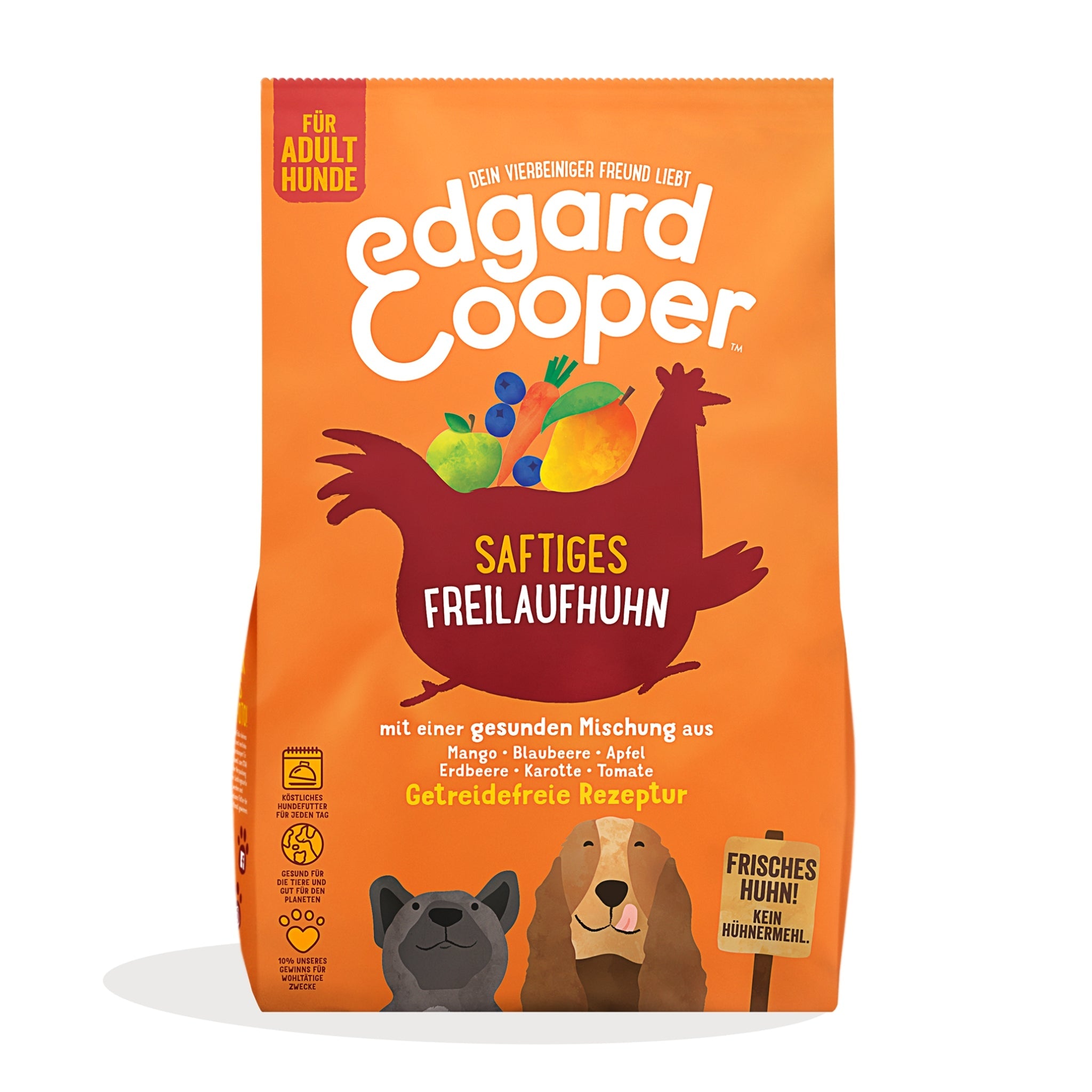 Edgard &amp; Cooper Dog Adult Freilaufhuhn, Hunde Trockenfutter - Woofshack