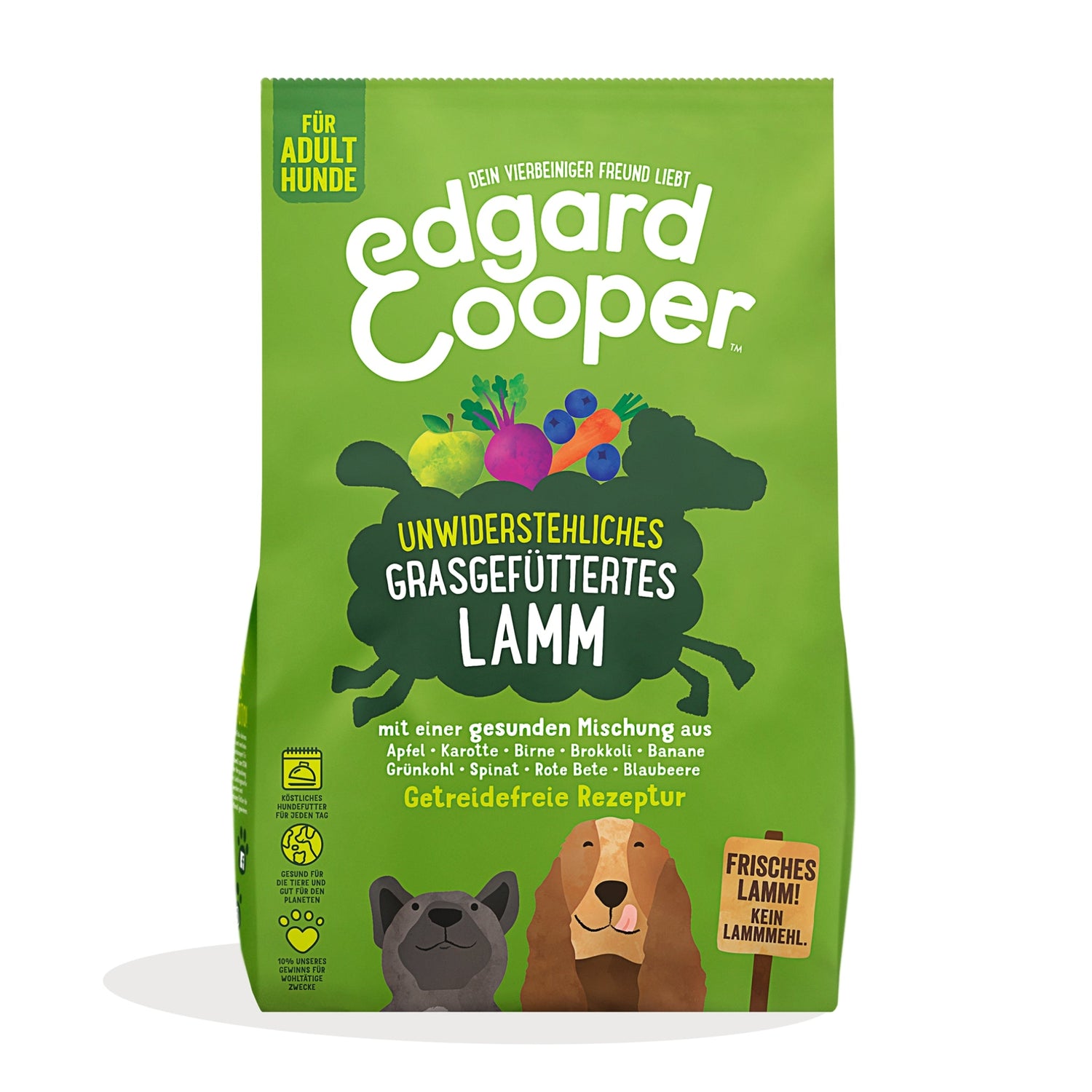 Edgard &amp; Cooper Dog Adult Grasgefüttertes Lamm, Hunde Trockenfutter - Woofshack