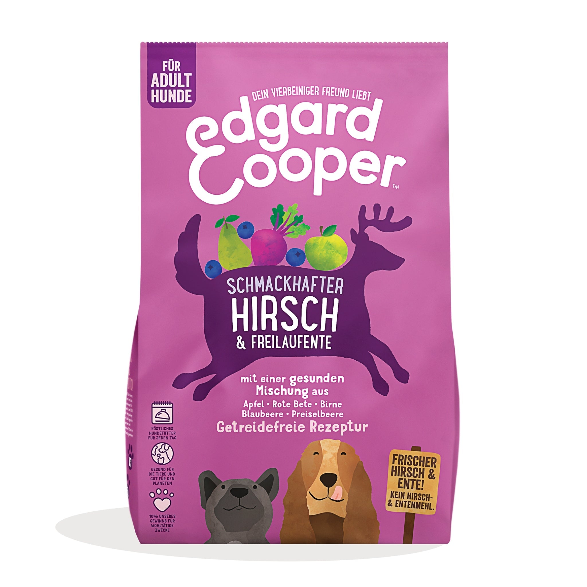 Edgard &amp; Cooper Dog Adult Hirsch &amp; Freilaufente, Hunde Trockenfutter - Woofshack