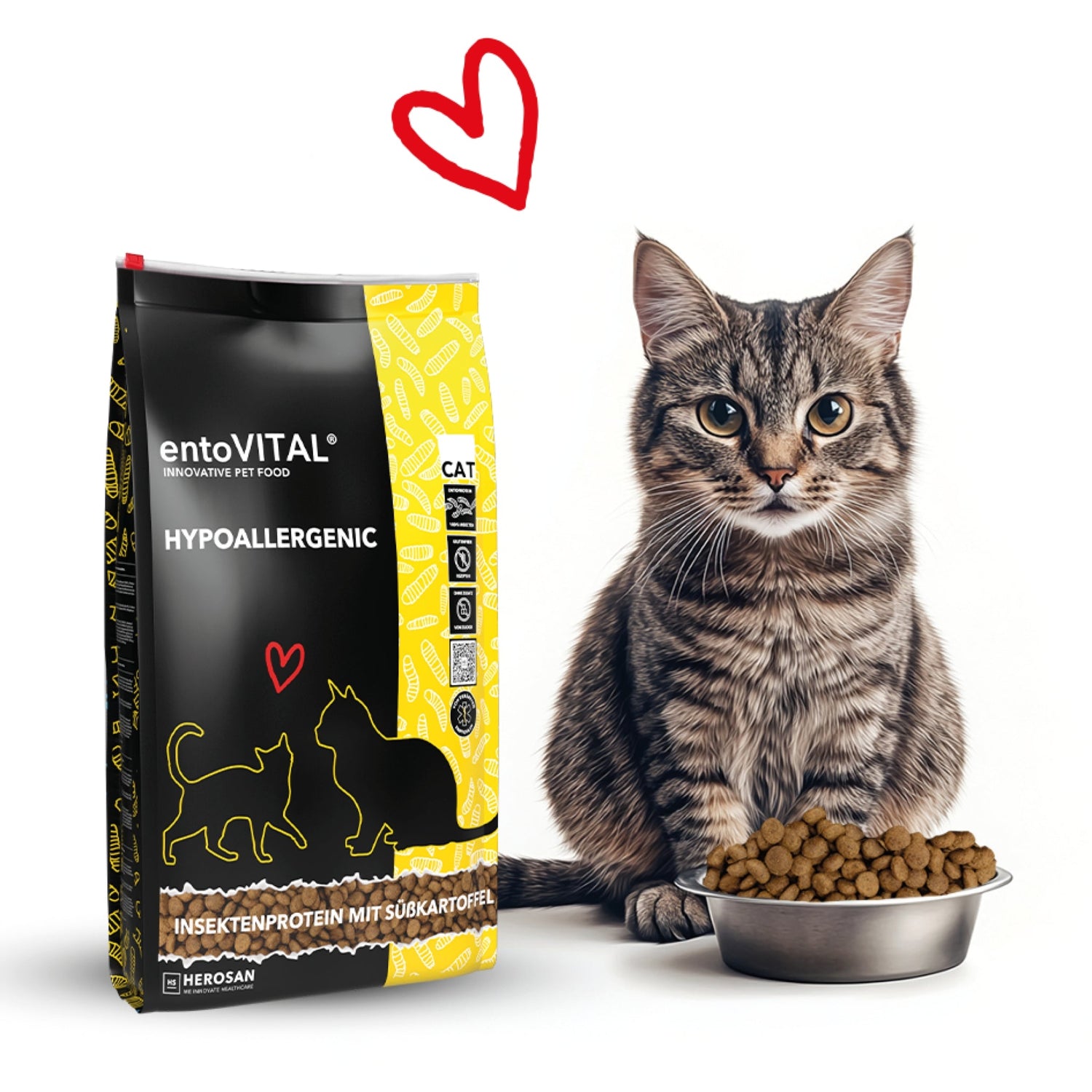 HEROSAN entoVITAL Cat Hypoallergenic, Katzen Trockenfutter - Woofshack