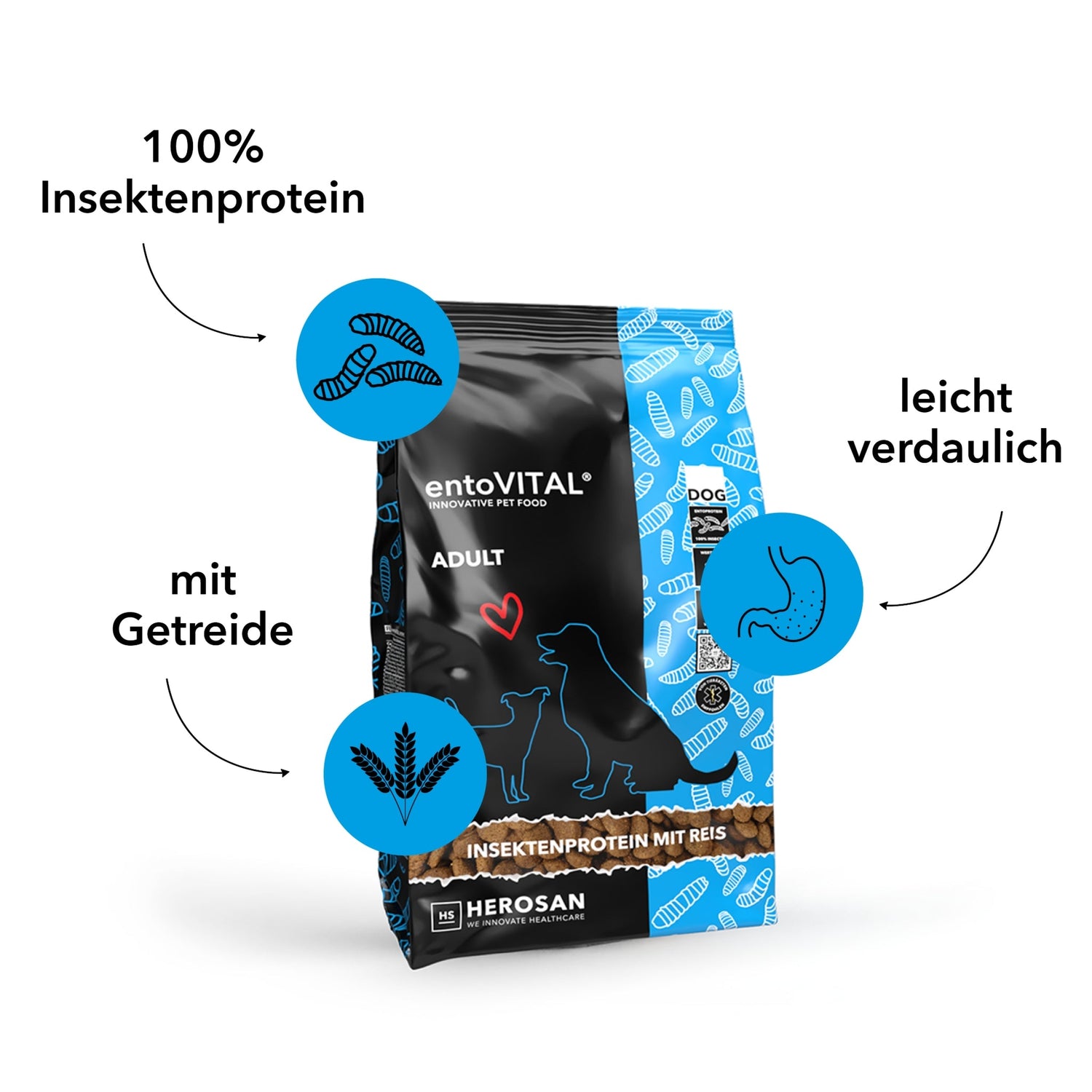 HEROSAN entoVITAL Dog Adult, Hunde Trockenfutter - Woofshack