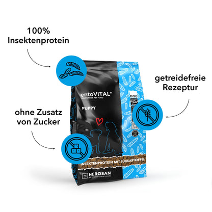 HEROSAN entoVITAL Dog Puppy, Welpen Trockenfutter - Woofshack