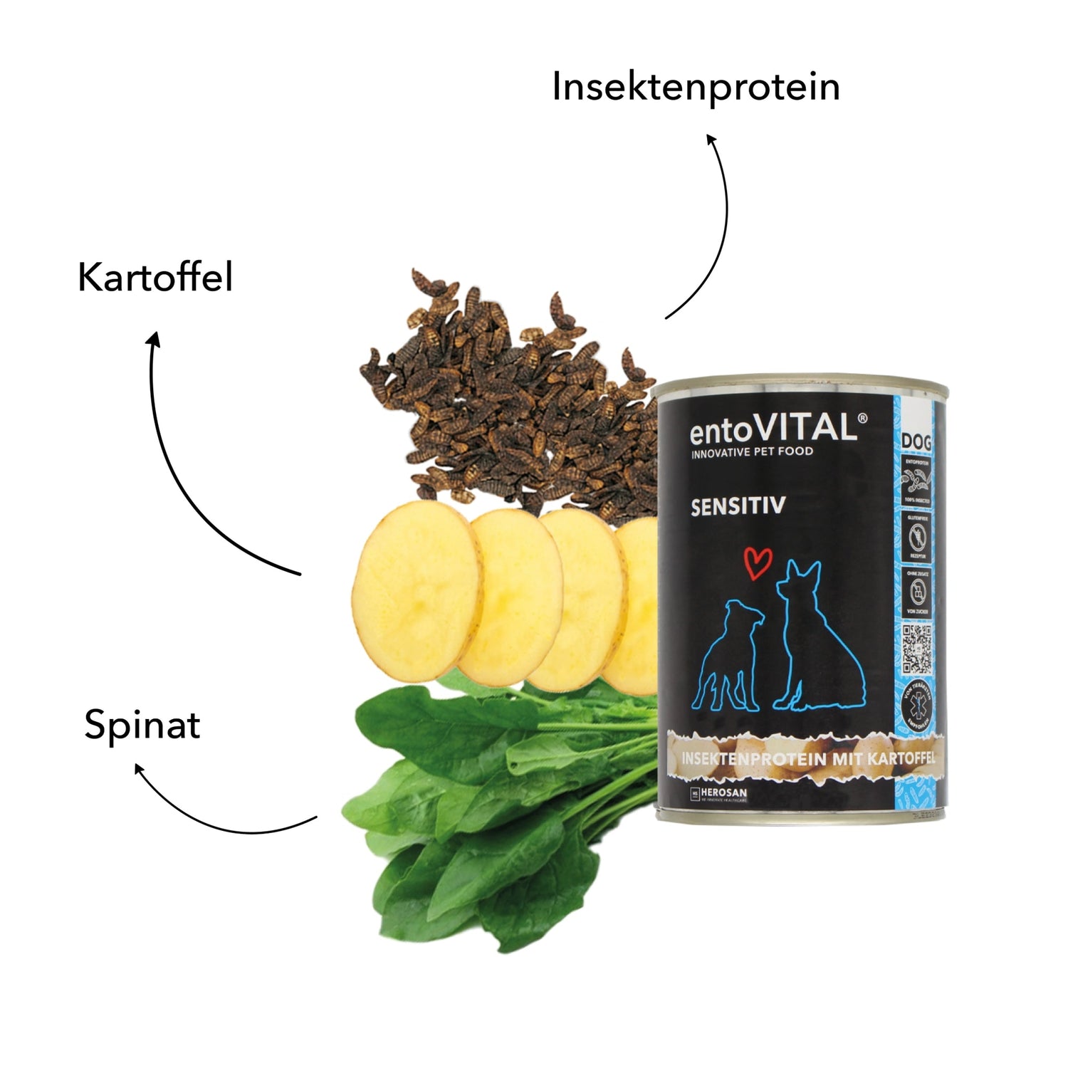 HEROSAN entoVITAL Dog Sensitiv, Hunde Nassfutter - Woofshack