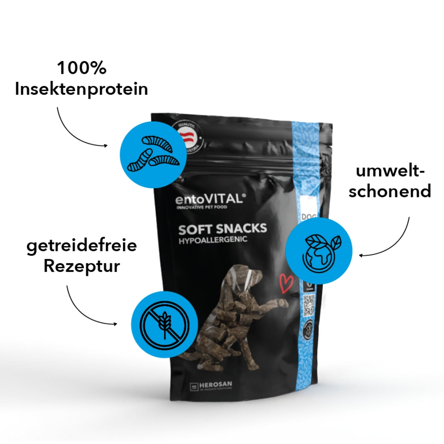 HEROSAN entoVITAL Dog Soft Snacks Hypoallergenic für Hunde - Woofshack