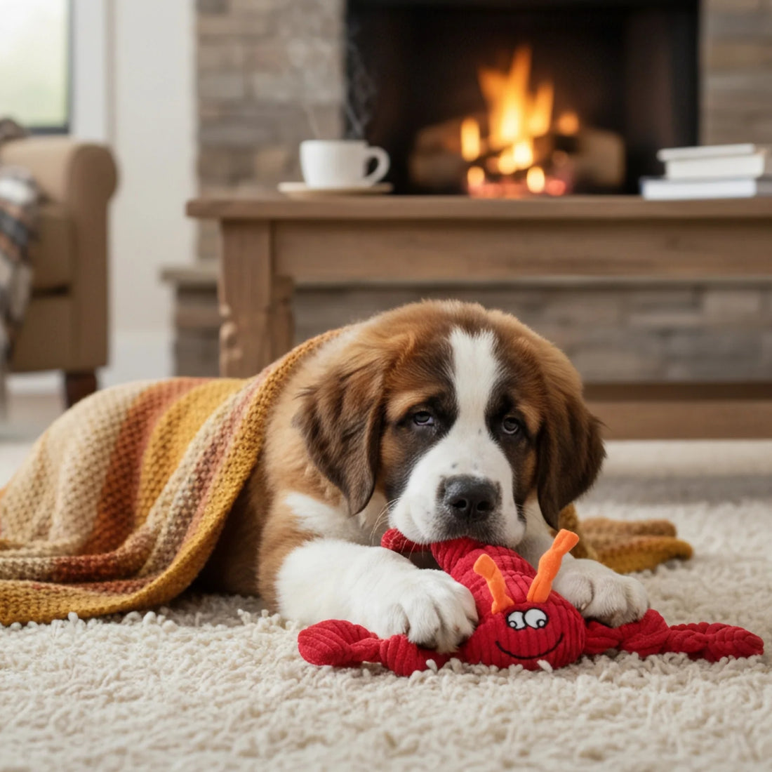 Robustes Hundespielzeug mit Quietscher – HuggleHounds McCracken Lobsta Knottie für aktive Hunde