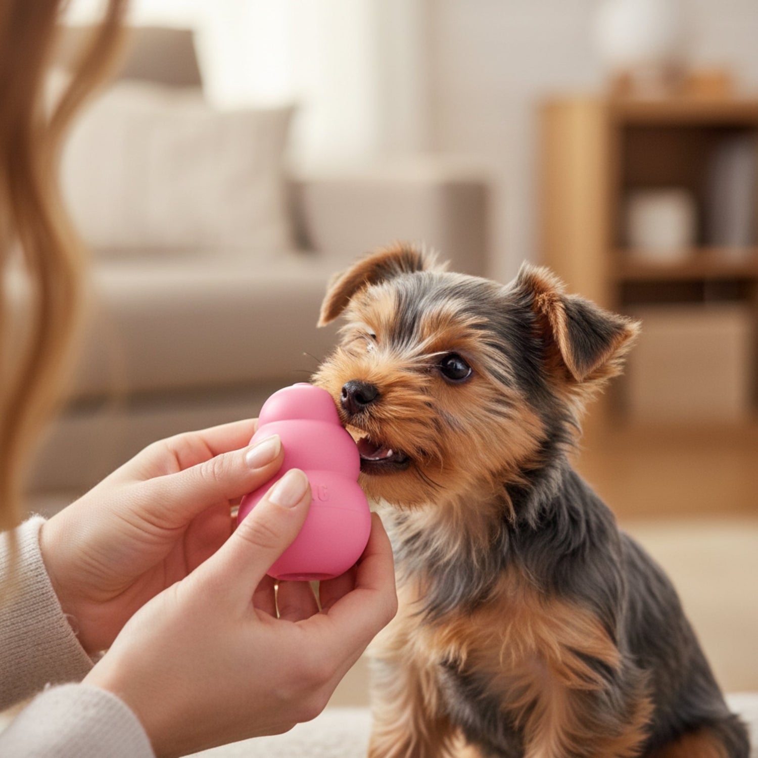 Kong Puppy Kauspielzeug aus Naturkautschuk – Welpensicheres Kau - &amp; Intelligenzspielzeug für gesunde Zähne &amp; entspanntes Zahnwachstum - Woofshack