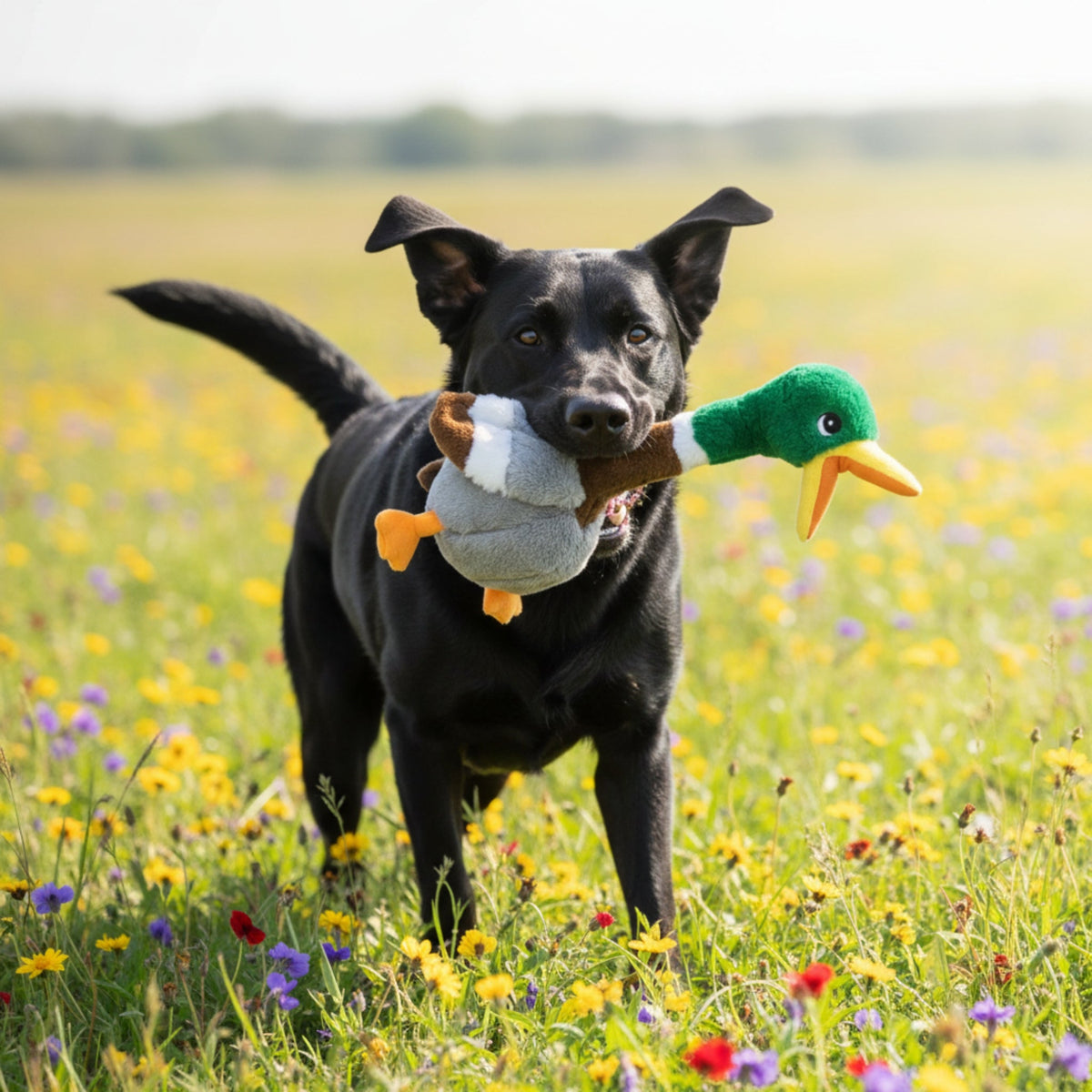 KONG Shakers Honkers Ente – Interaktives Quietsch - Hundespielzeug mit extralangem Hals für stundenlangen Schüttel - &amp; Apportierspaß - Woofshack