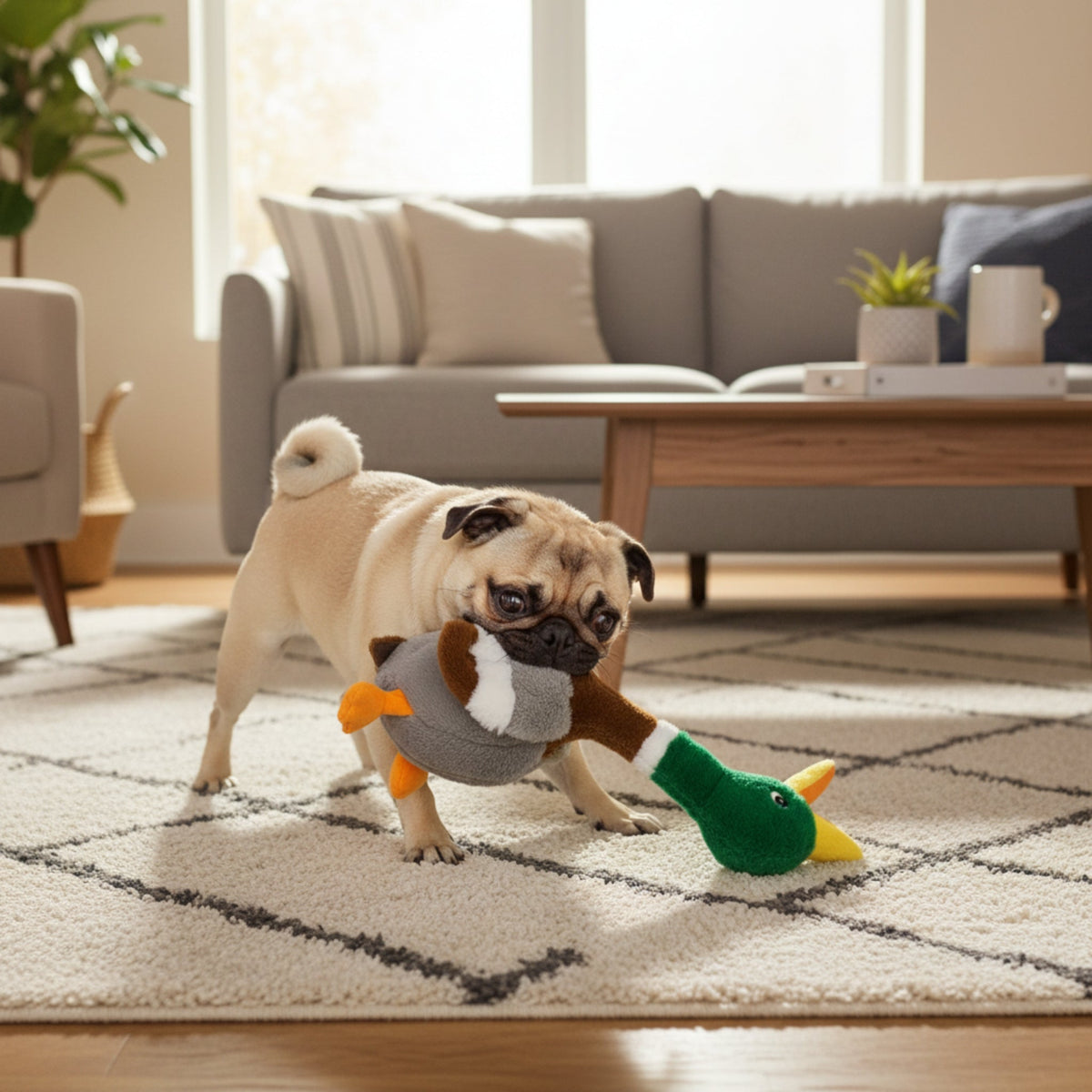 KONG Shakers Honkers Ente – Interaktives Quietsch - Hundespielzeug mit extralangem Hals für stundenlangen Schüttel - &amp; Apportierspaß - Woofshack