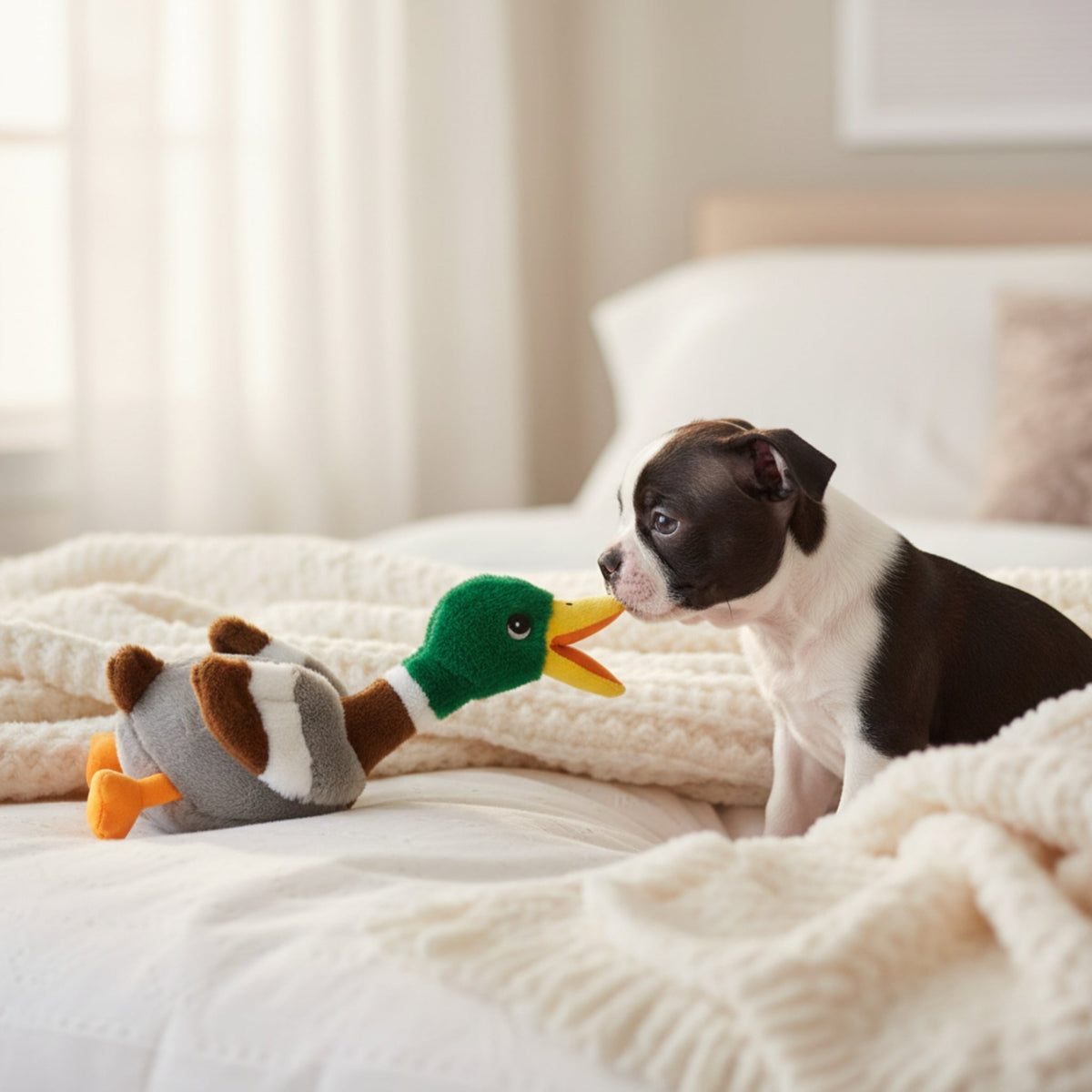 KONG Shakers Honkers Ente – Interaktives Quietsch - Hundespielzeug mit extralangem Hals für stundenlangen Schüttel - &amp; Apportierspaß - Woofshack