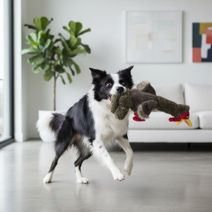 KONG Shakers Honkers Turkey – Interaktives Plüsch - Hundespielzeug mit Quietscher &amp; extra langem Hals zum Schütteln und Zerren - Woofshack