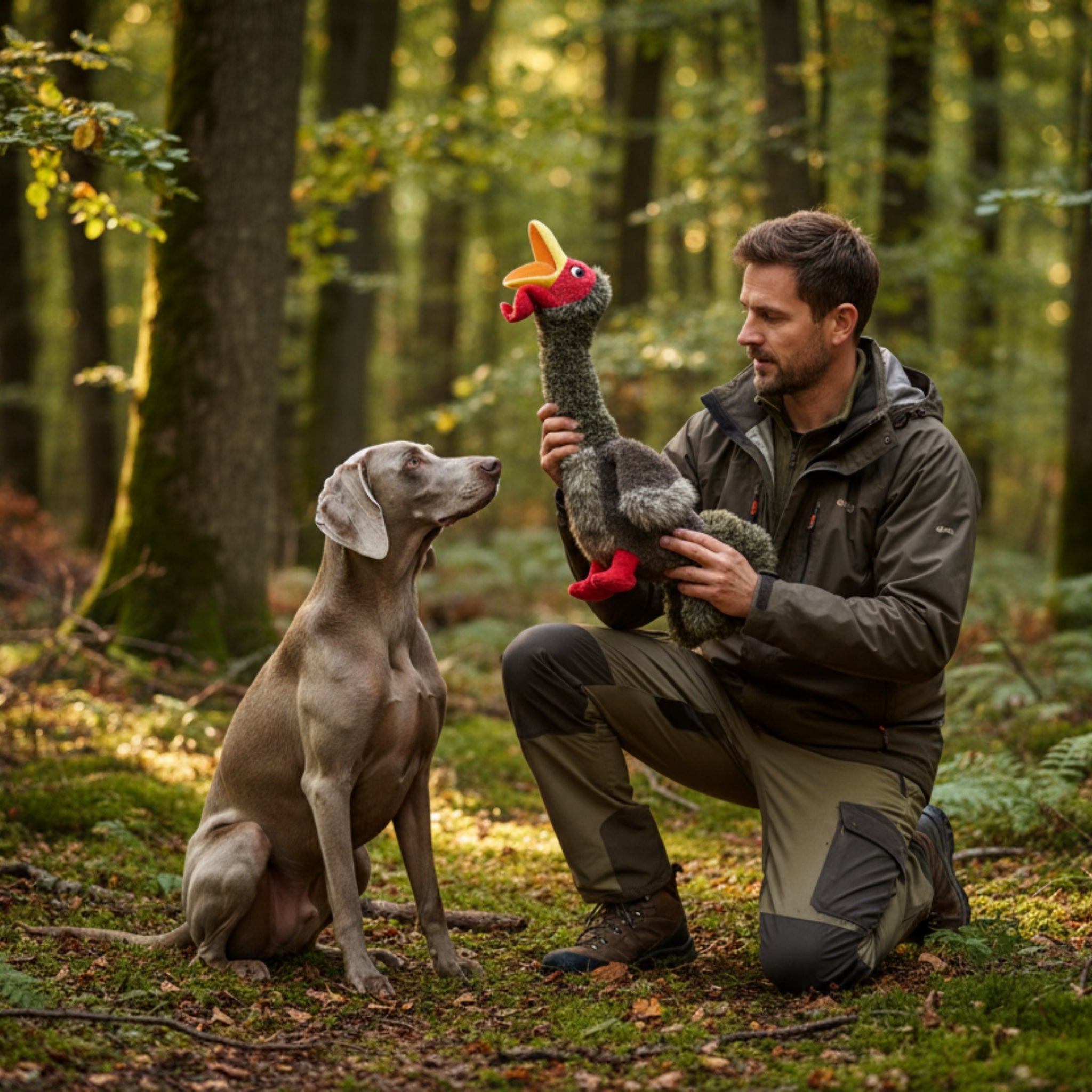 KONG Shakers Honkers Turkey – Interaktives Plüsch - Hundespielzeug mit Quietscher &amp; extra langem Hals zum Schütteln und Zerren - Woofshack