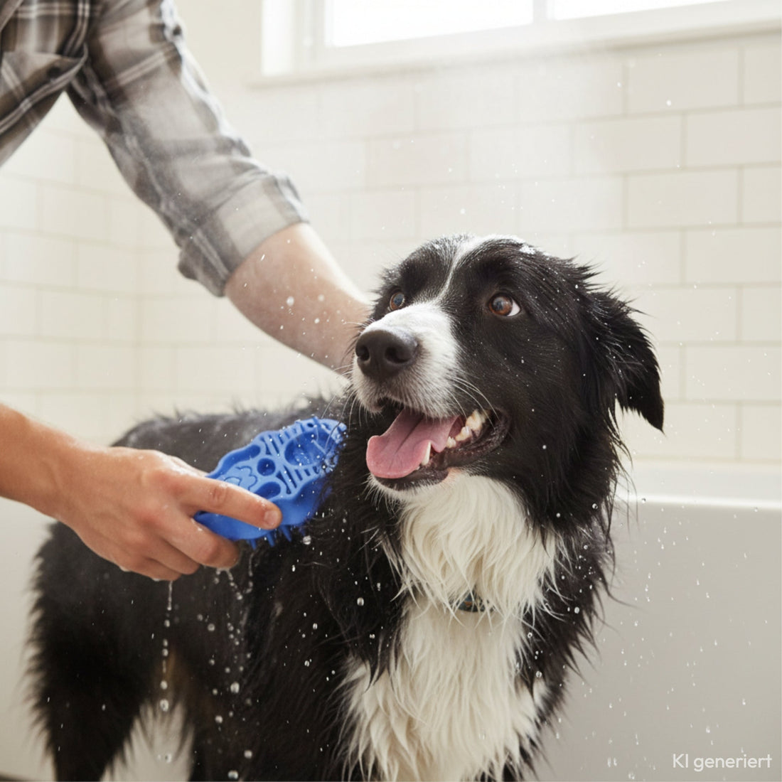 KONG ZoomGroom Hundebürste – Sanfte Massage &amp; effektive Fellpflege für lose Haare beim Baden &amp; Bürsten - Woofshack