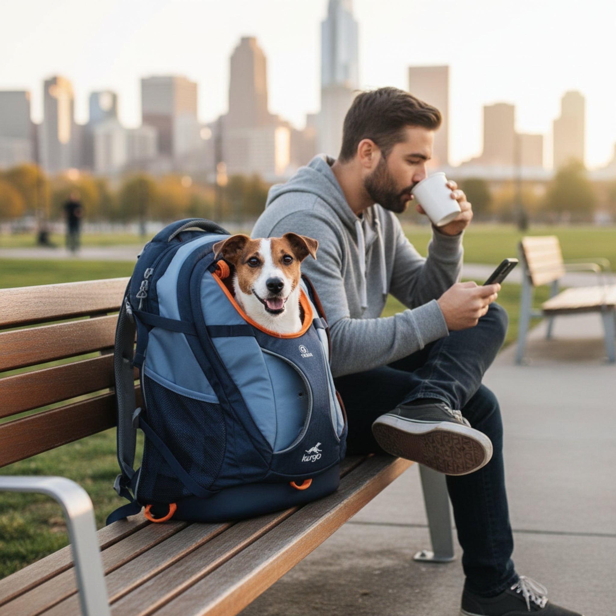 Kurgo G - Train Hunderucksack – Premium Transportrucksack mit Sicherheitsgurt - Befestigung für komfortables Reisen mit kleinen &amp; mittelgroßen Hunden - Woofshack
