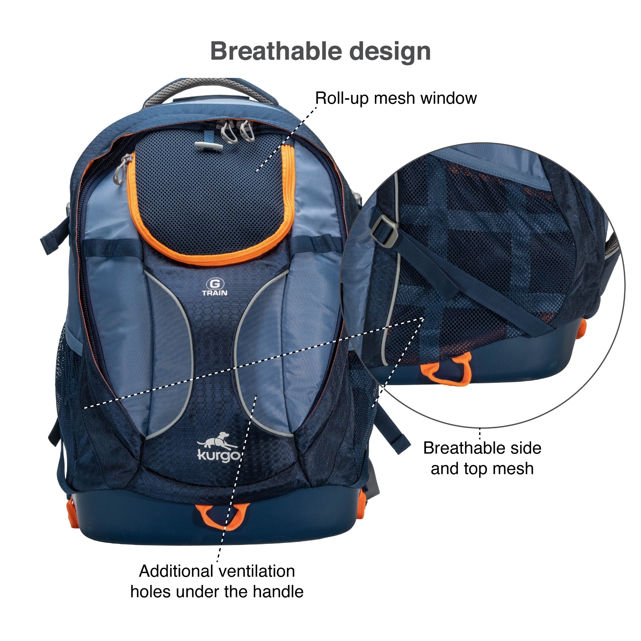 Kurgo G - Train Hunderucksack – Premium Transportrucksack mit Sicherheitsgurt - Befestigung für komfortables Reisen mit kleinen &amp; mittelgroßen Hunden - Woofshack