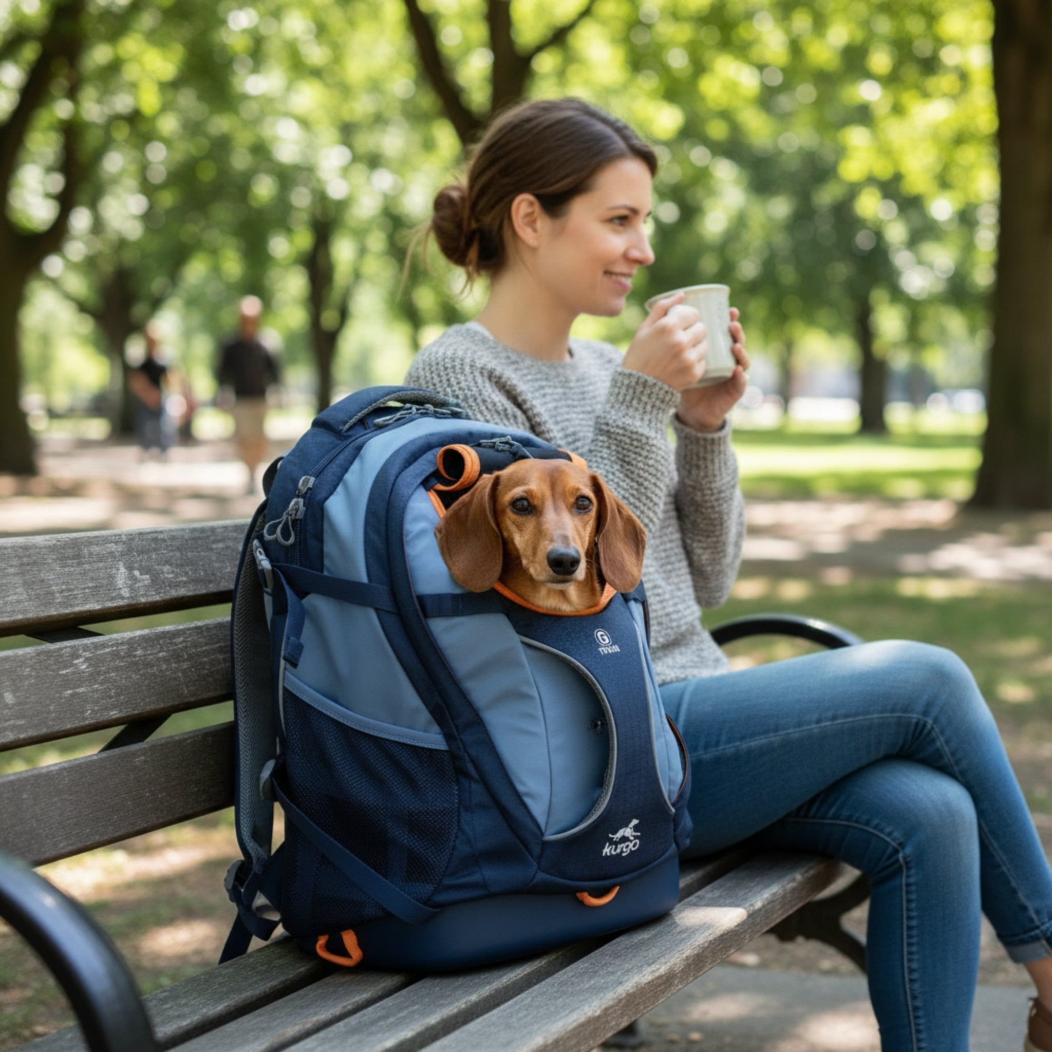 Kurgo G - Train Hunderucksack – Premium Transportrucksack mit Sicherheitsgurt - Befestigung für komfortables Reisen mit kleinen &amp; mittelgroßen Hunden - Woofshack