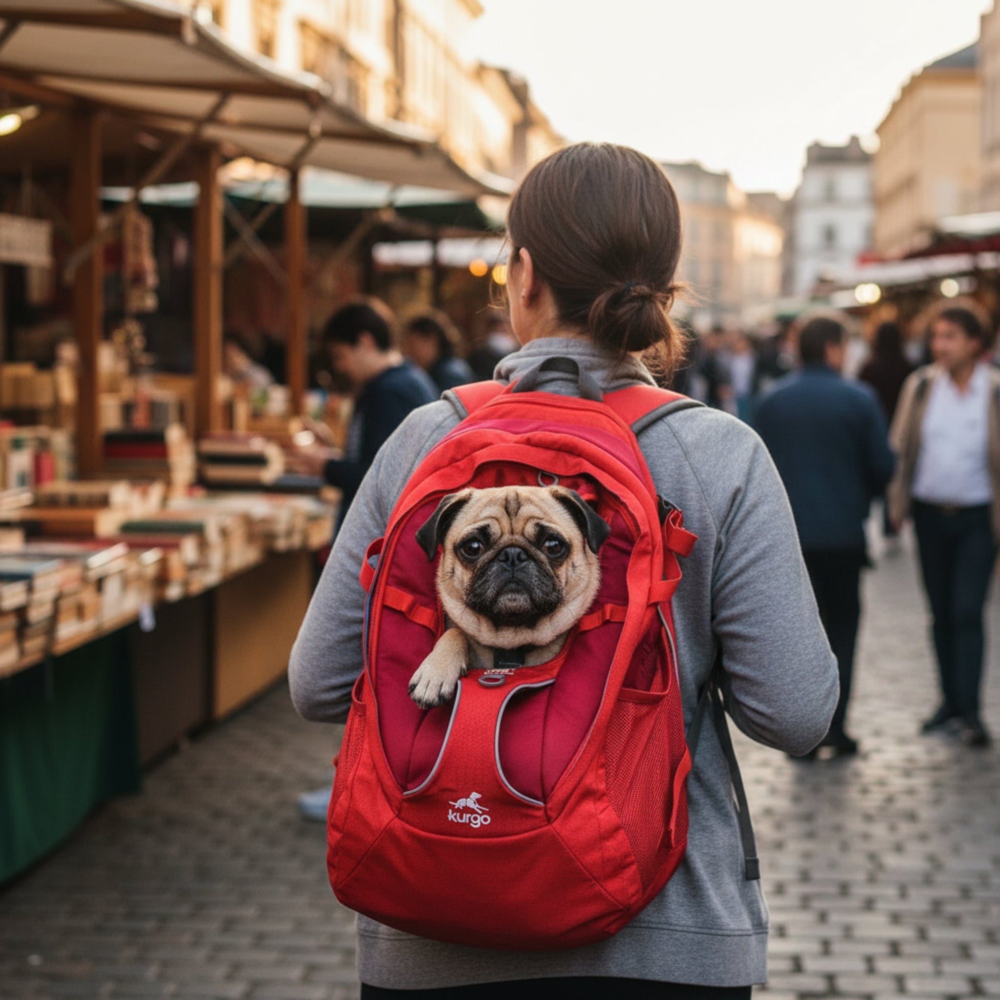 Kurgo G - Train Hunderucksack – Premium Transportrucksack mit Sicherheitsgurt - Befestigung für komfortables Reisen mit kleinen &amp; mittelgroßen Hunden - Woofshack