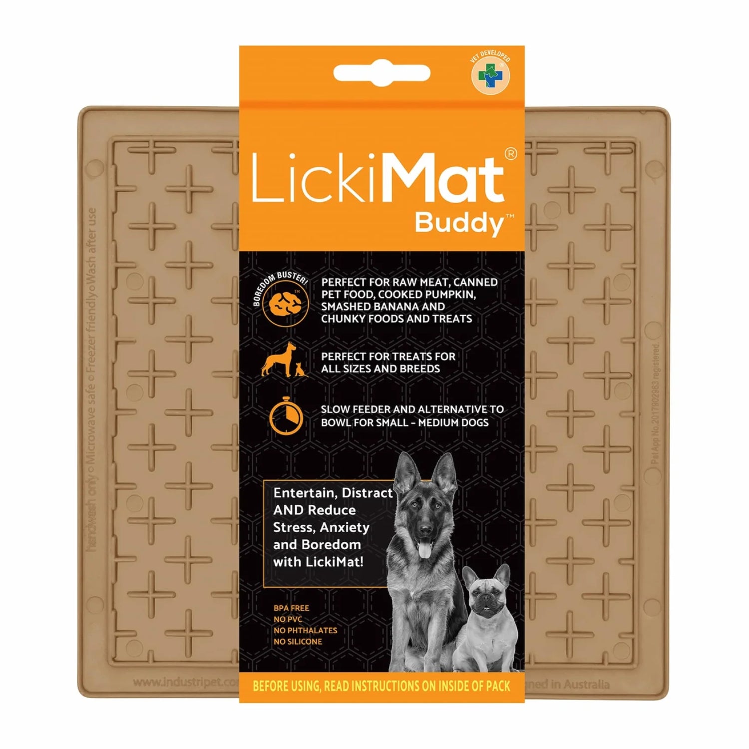 LickiMat Classic Buddy Schleckmatte für Hunde - Anti-Stress &amp; Beschäftigung