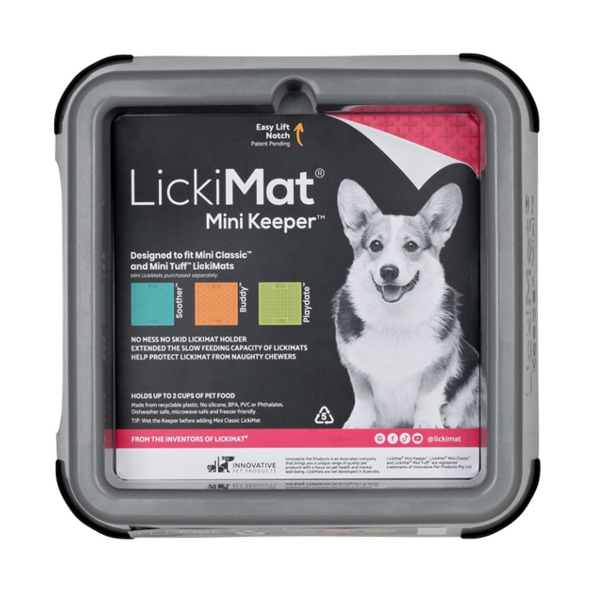 LickiMat Mini Keeper – Rutschfester Halterahmen für Schleckmatten | Sicheres Leckerli-Erlebnis ohne Verrutschen - Woofshack