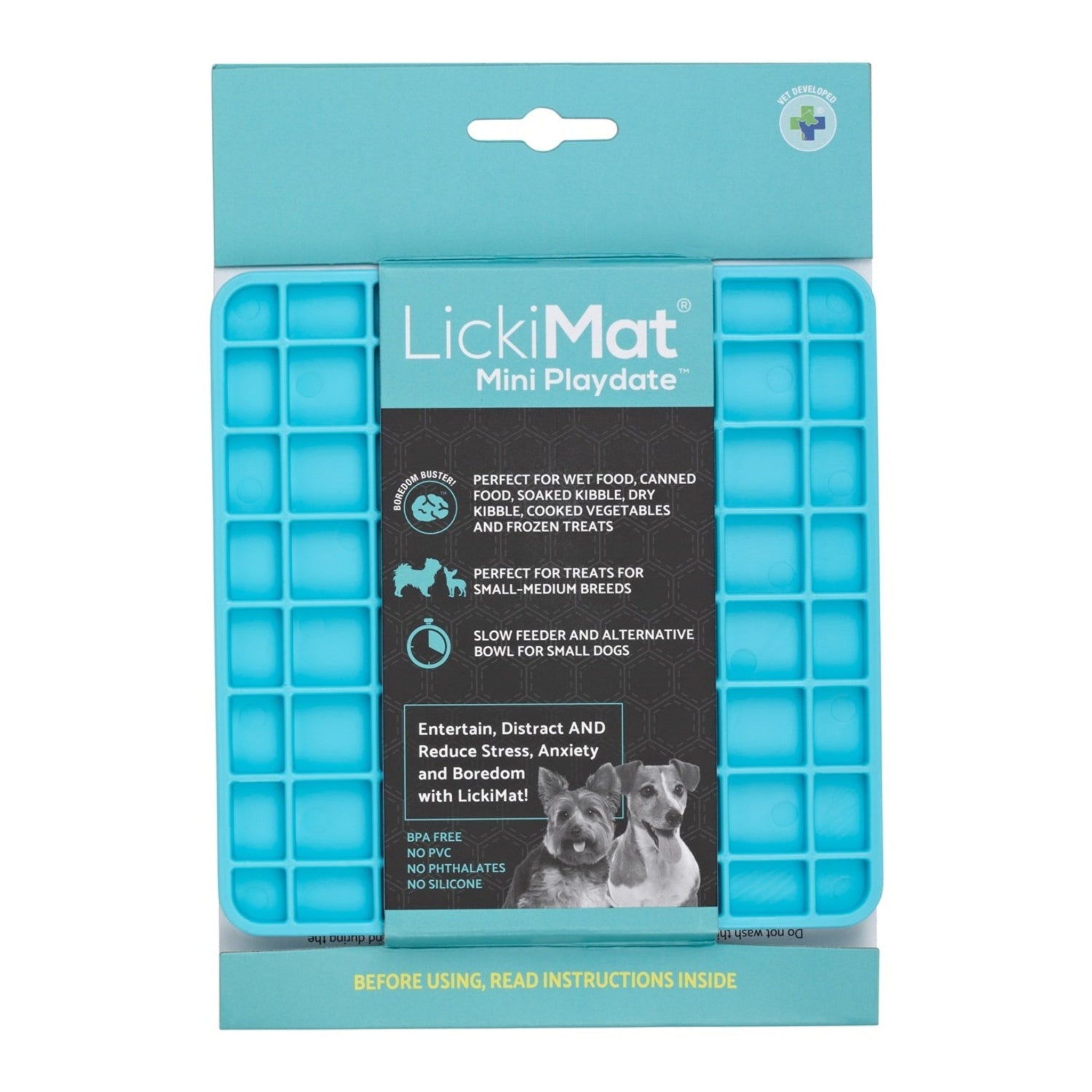 LickiMat Mini Playdate – Die beruhigende Anti-Stress Schleckmatte für kleine &amp; mittelgroße Hunde | Slow Feeding, mentale Auslastung &amp; pure Entspannung - Woofshack