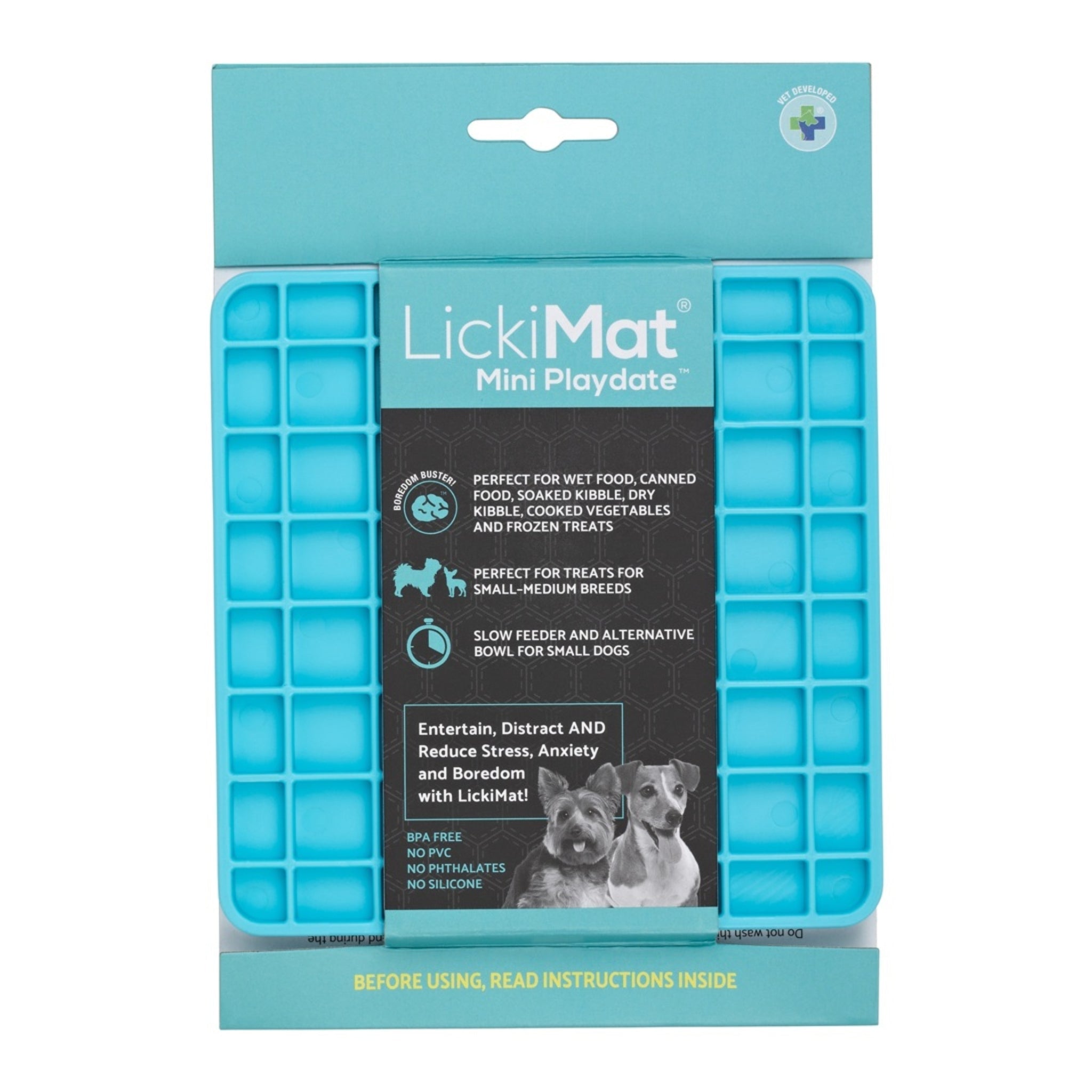 LickiMat Mini Playdate – Die beruhigende Anti-Stress Schleckmatte für kleine &amp; mittelgroße Hunde | Slow Feeding, mentale Auslastung &amp; pure Entspannung - Woofshack