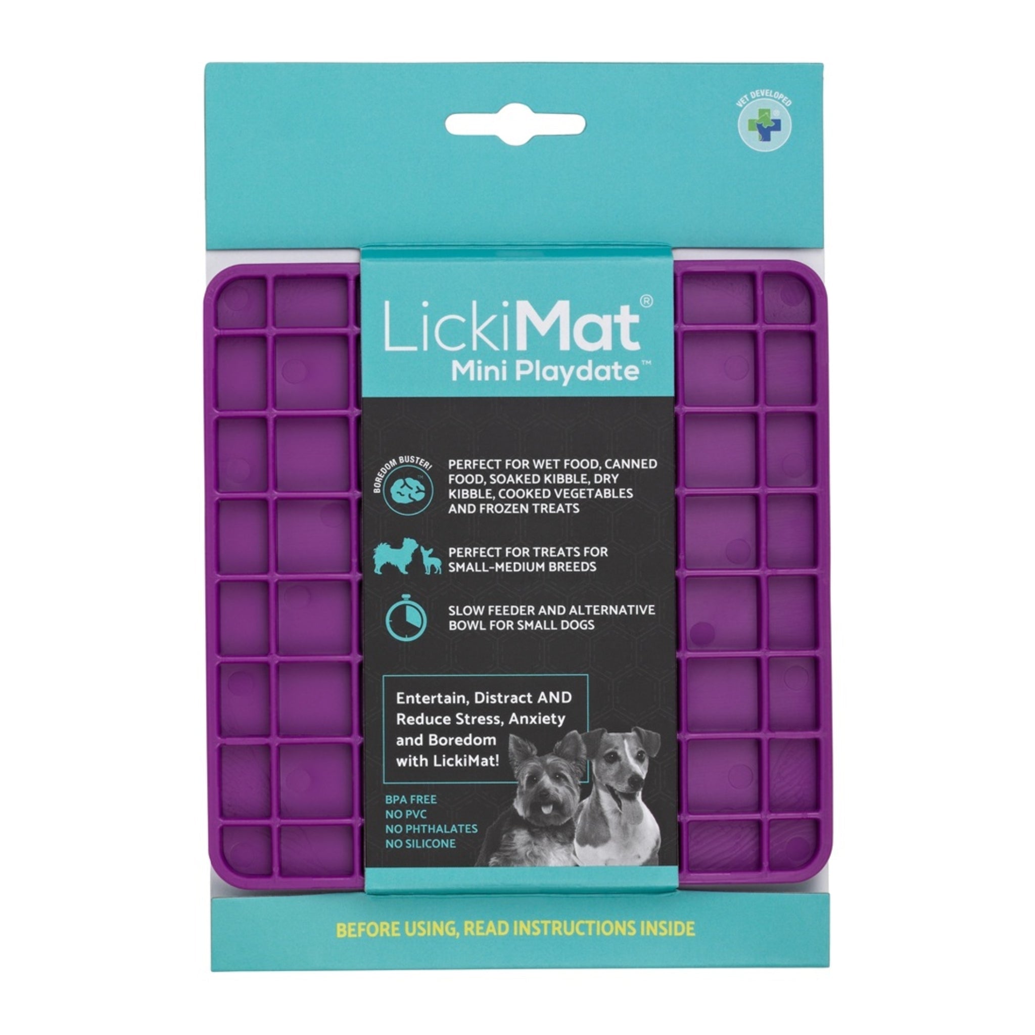 LickiMat Mini Playdate – Die beruhigende Anti-Stress Schleckmatte für kleine &amp; mittelgroße Hunde | Slow Feeding, mentale Auslastung &amp; pure Entspannung - Woofshack