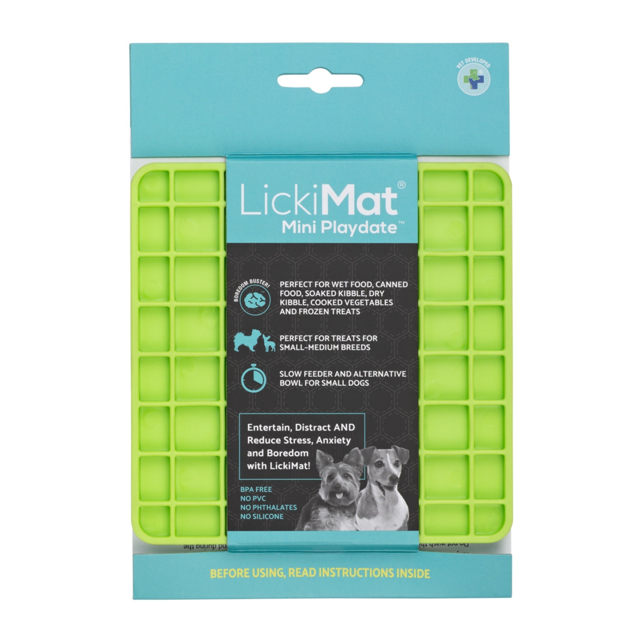 LickiMat Mini Playdate – Die beruhigende Anti-Stress Schleckmatte für kleine &amp; mittelgroße Hunde | Slow Feeding, mentale Auslastung &amp; pure Entspannung - Woofshack