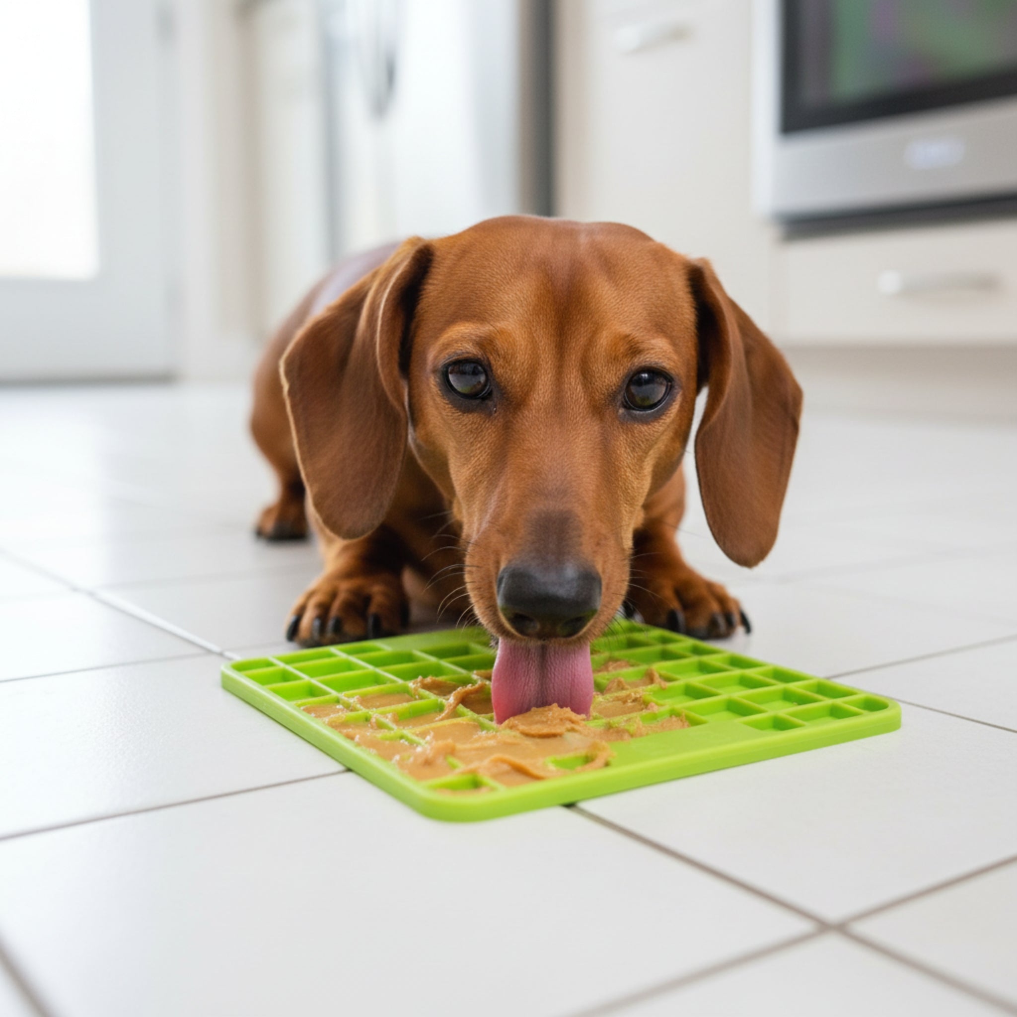 LickiMat Mini Playdate – Die beruhigende Anti-Stress Schleckmatte für kleine &amp; mittelgroße Hunde | Slow Feeding, mentale Auslastung &amp; pure Entspannung - Woofshack