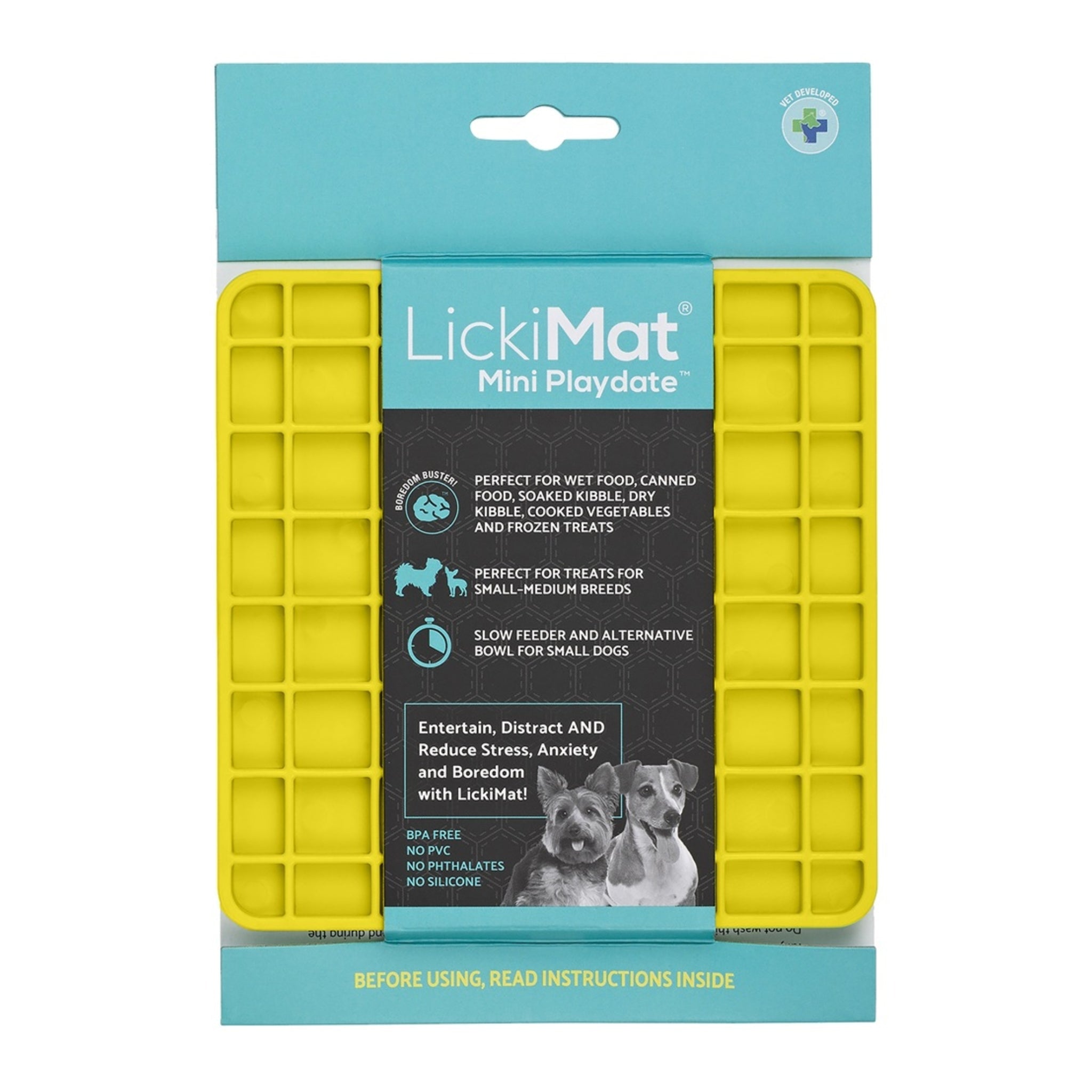 LickiMat Mini Playdate – Die beruhigende Anti-Stress Schleckmatte für kleine &amp; mittelgroße Hunde | Slow Feeding, mentale Auslastung &amp; pure Entspannung - Woofshack
