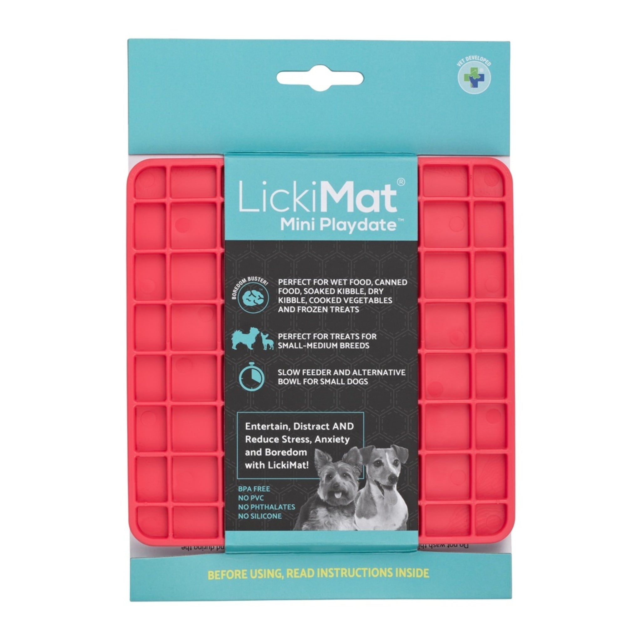 LickiMat Mini Playdate – Die beruhigende Anti-Stress Schleckmatte für kleine &amp; mittelgroße Hunde | Slow Feeding, mentale Auslastung &amp; pure Entspannung - Woofshack