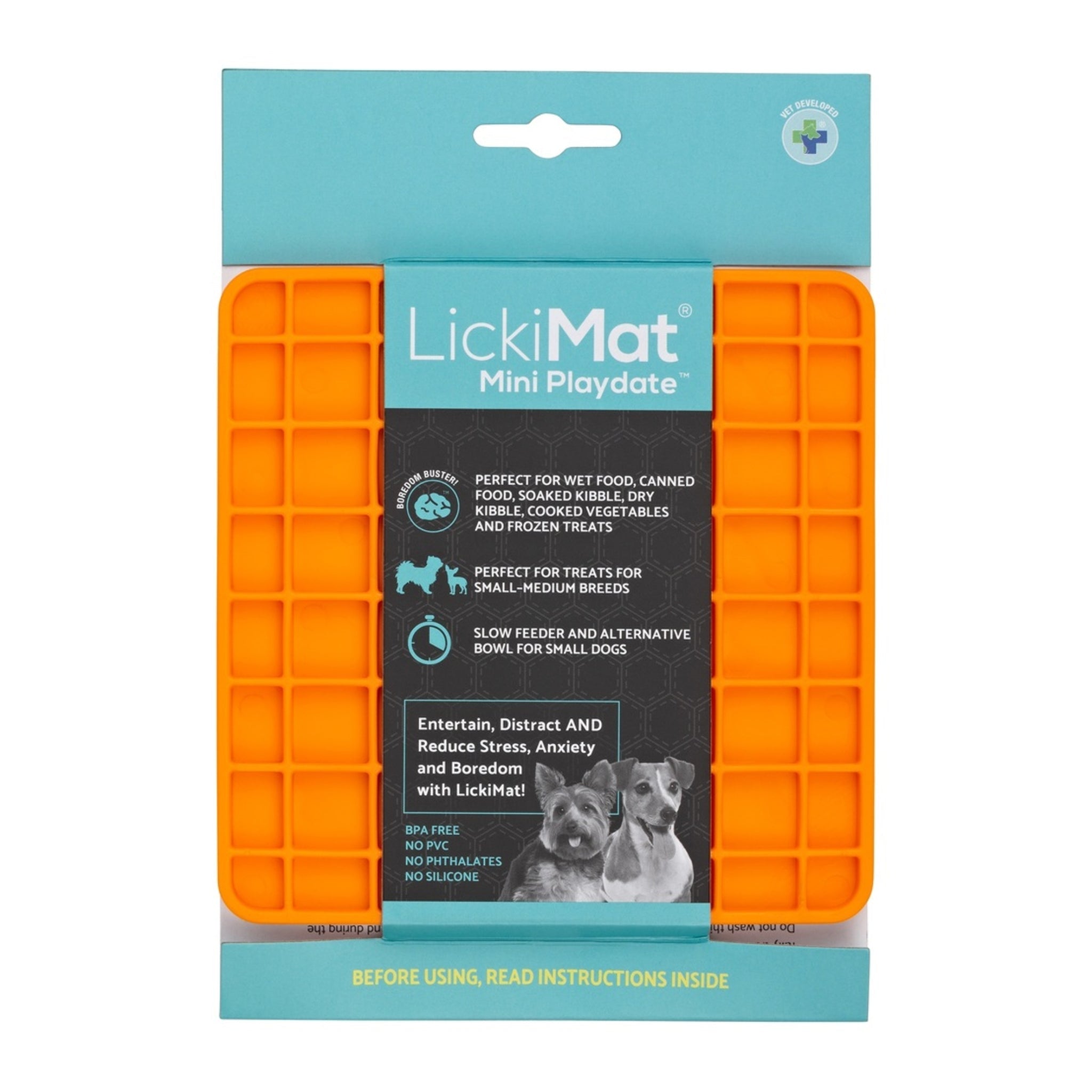 LickiMat Mini Playdate – Die beruhigende Anti-Stress Schleckmatte für kleine &amp; mittelgroße Hunde | Slow Feeding, mentale Auslastung &amp; pure Entspannung - Woofshack