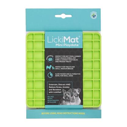 LickiMat Mini Playdate – Die beruhigende Anti-Stress Schleckmatte für kleine &amp; mittelgroße Hunde | Slow Feeding, mentale Auslastung &amp; pure Entspannung