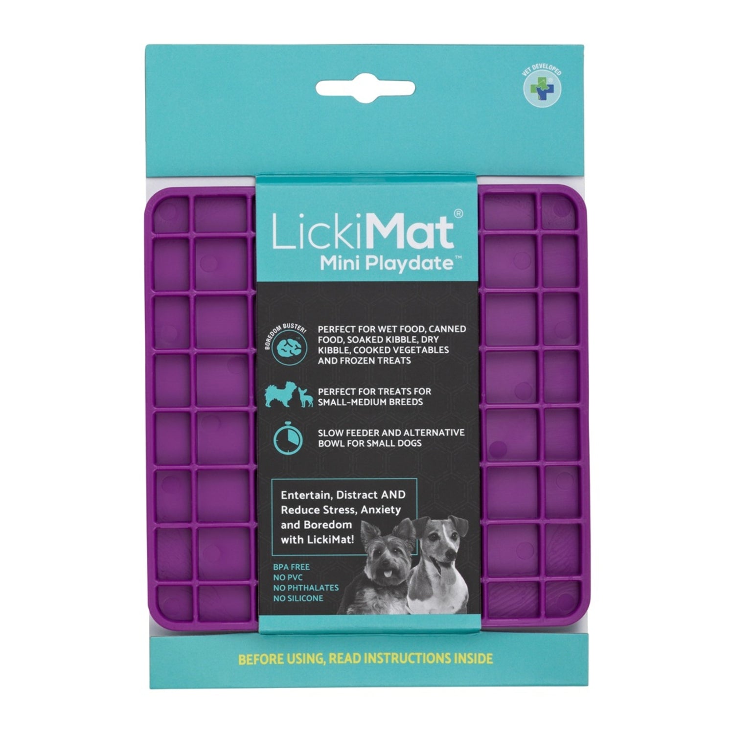 LickiMat Mini Playdate – Die beruhigende Anti-Stress Schleckmatte für kleine &amp; mittelgroße Hunde | Slow Feeding, mentale Auslastung &amp; pure Entspannung