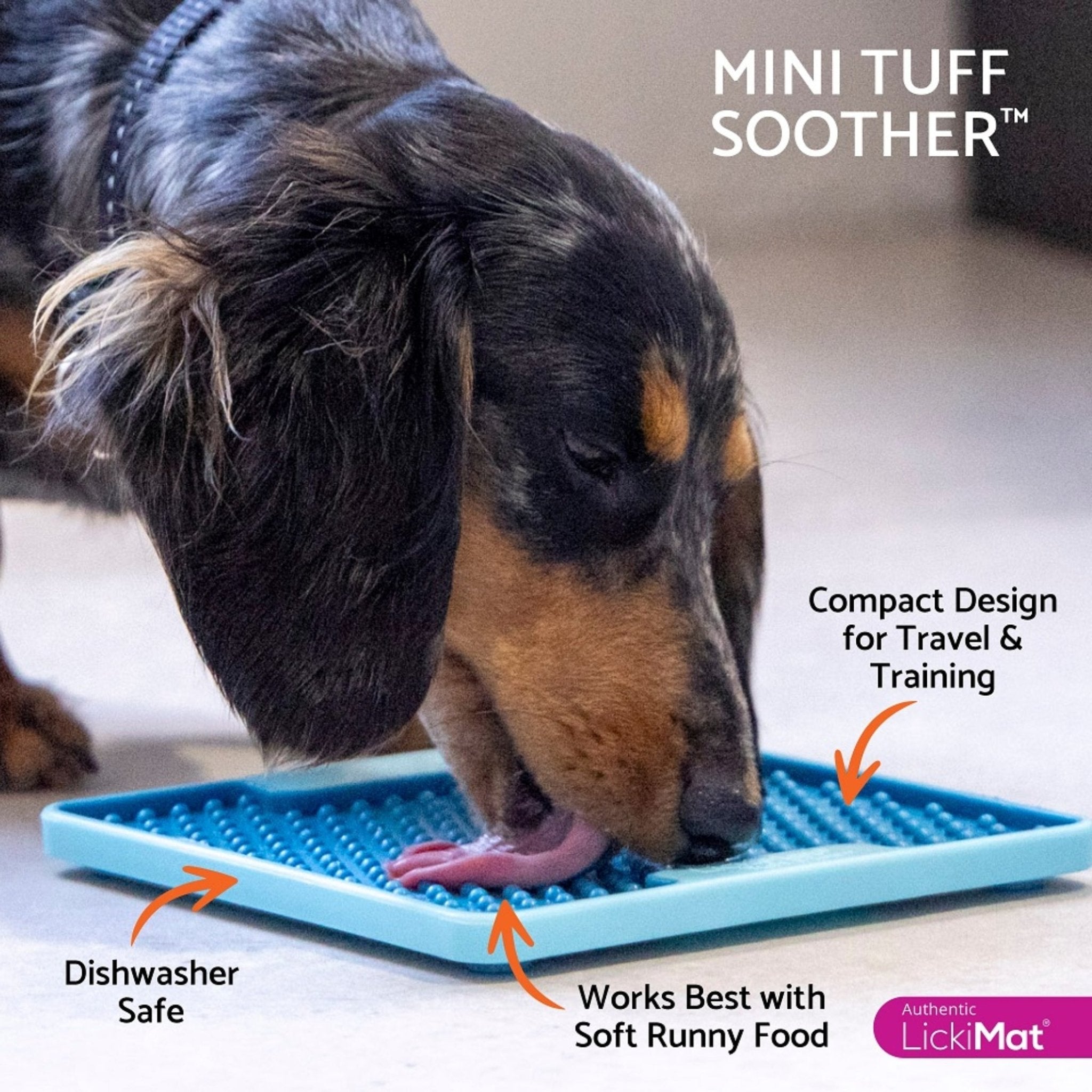 LickiMat Mini Soother Tuff – Die robuste Schleckmatte gegen Langeweile, Angst &amp; Fresshasten bei Hunden - Woofshack