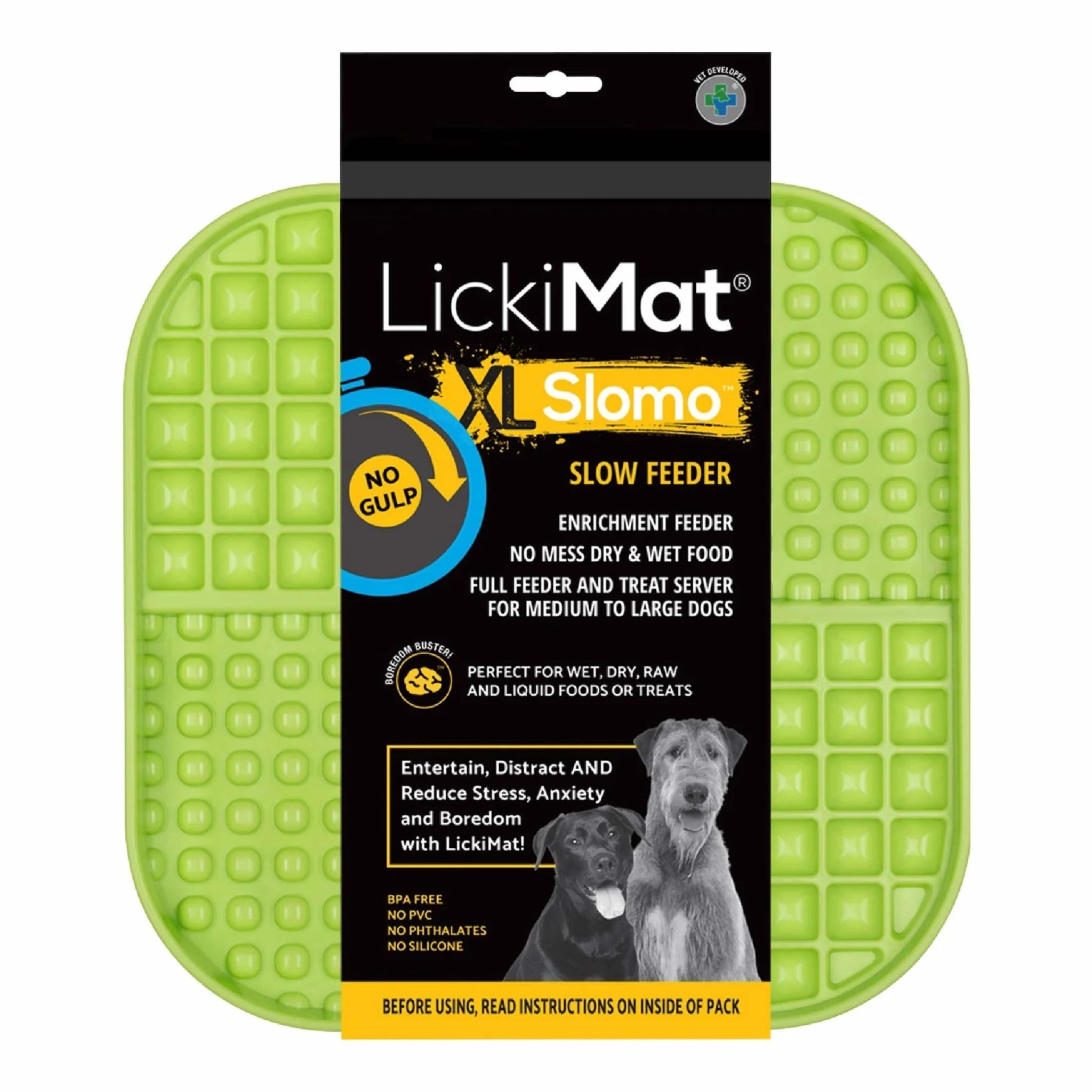 LickiMat Slomo XL – Die originale Schleckmatte für Hunde | Slow Feeder gegen Langeweile, Stress &amp; Angst | BPA-frei, spülmaschinenfest, gefriertauglich - Woofshack