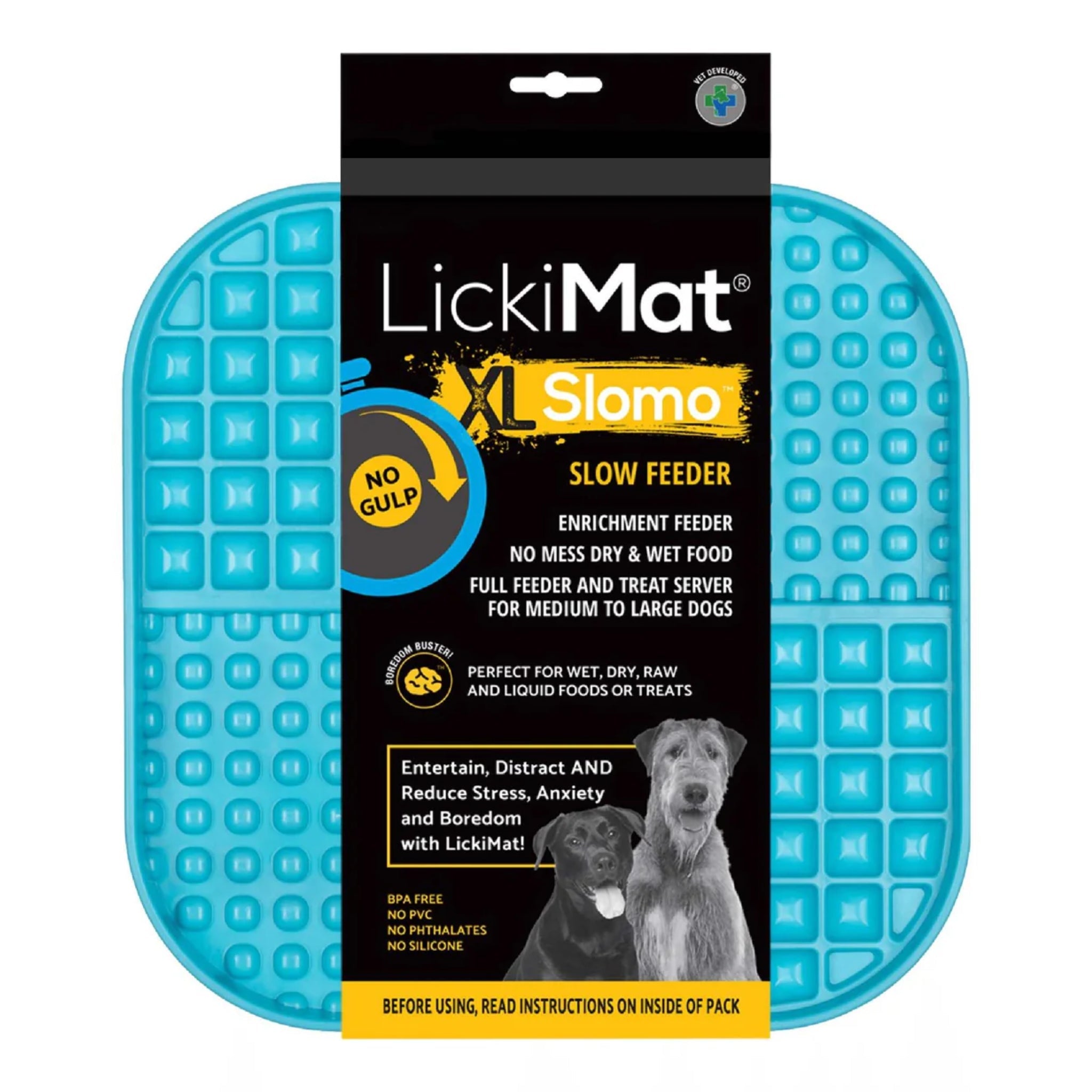 LickiMat Slomo XL – Die originale Schleckmatte für Hunde | Slow Feeder gegen Langeweile, Stress &amp; Angst | BPA-frei, spülmaschinenfest, gefriertauglich - Woofshack