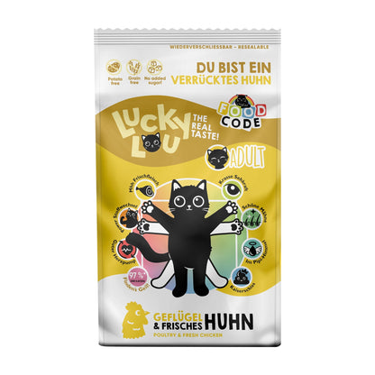 Lucky Lou Food Code Adult Geflügel &amp; Huhn, Katzen Trockenfutter - Woofshack