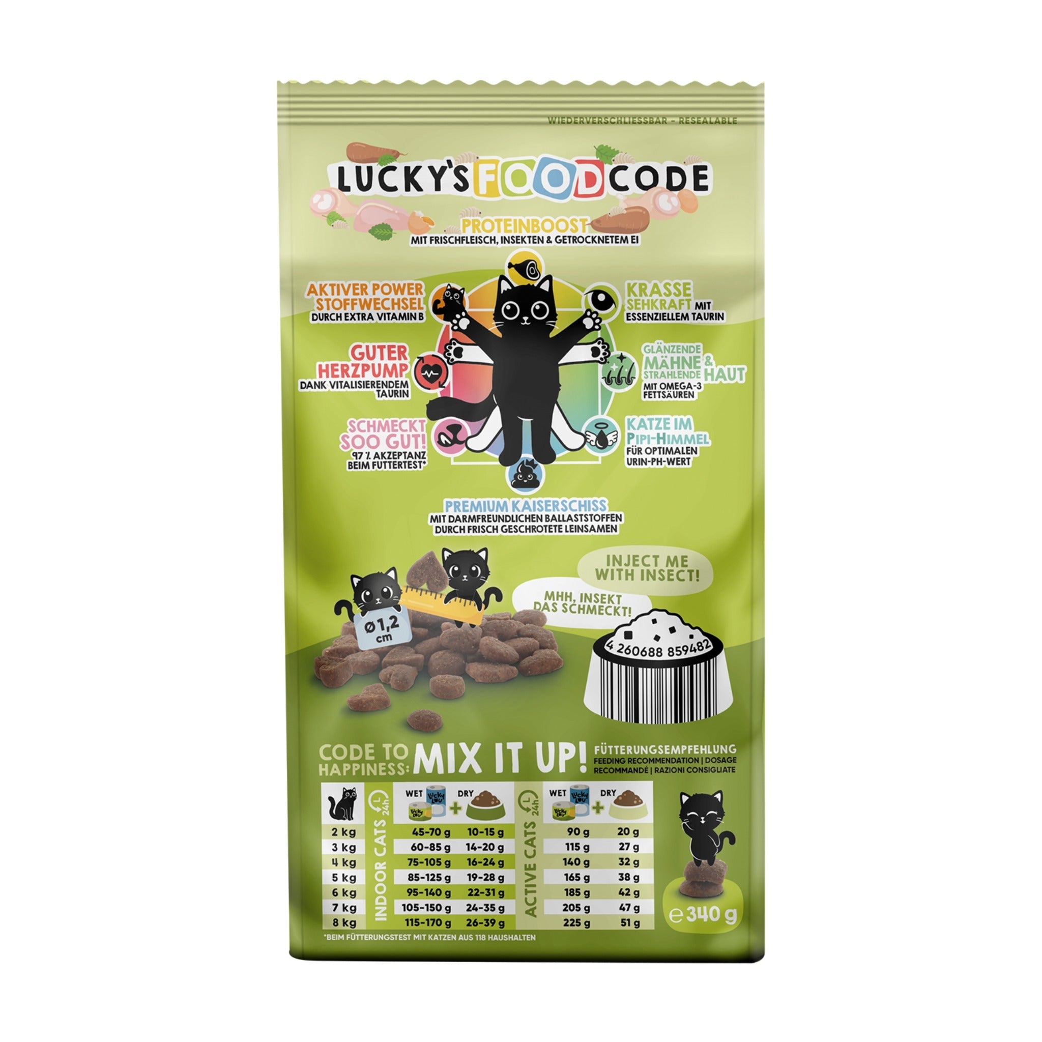 Lucky Lou Food Code Adult Geflügel &amp; Insekten, Katzen Trockenfutter - Woofshack