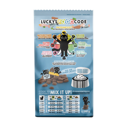 Lucky Lou Food Code Adult Geflügel &amp; Lachs, Katzen Trockenfutter - Woofshack