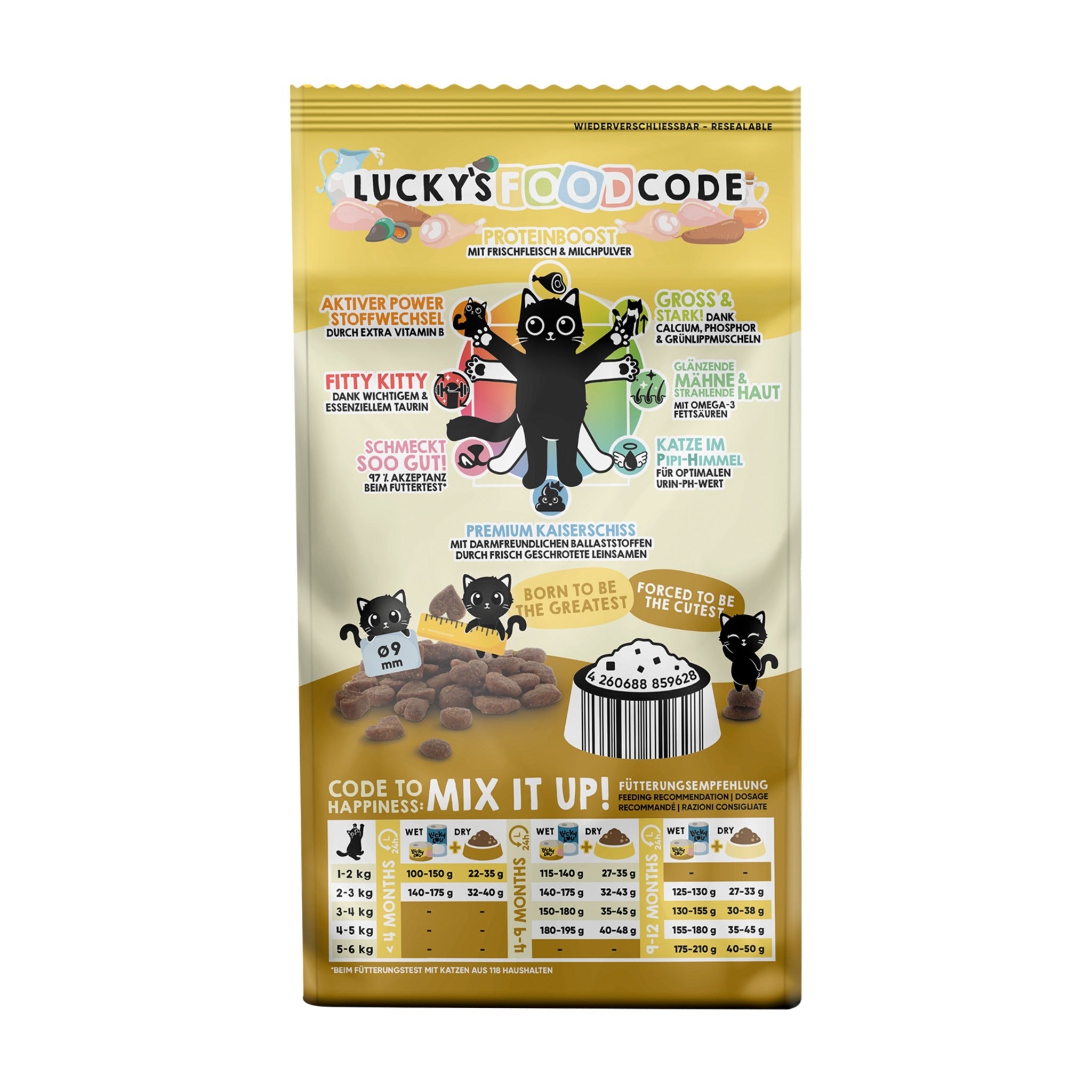Lucky Lou Food Code Kitten Geflügel &amp; Huhn, Katzen Trockenfutter - Woofshack