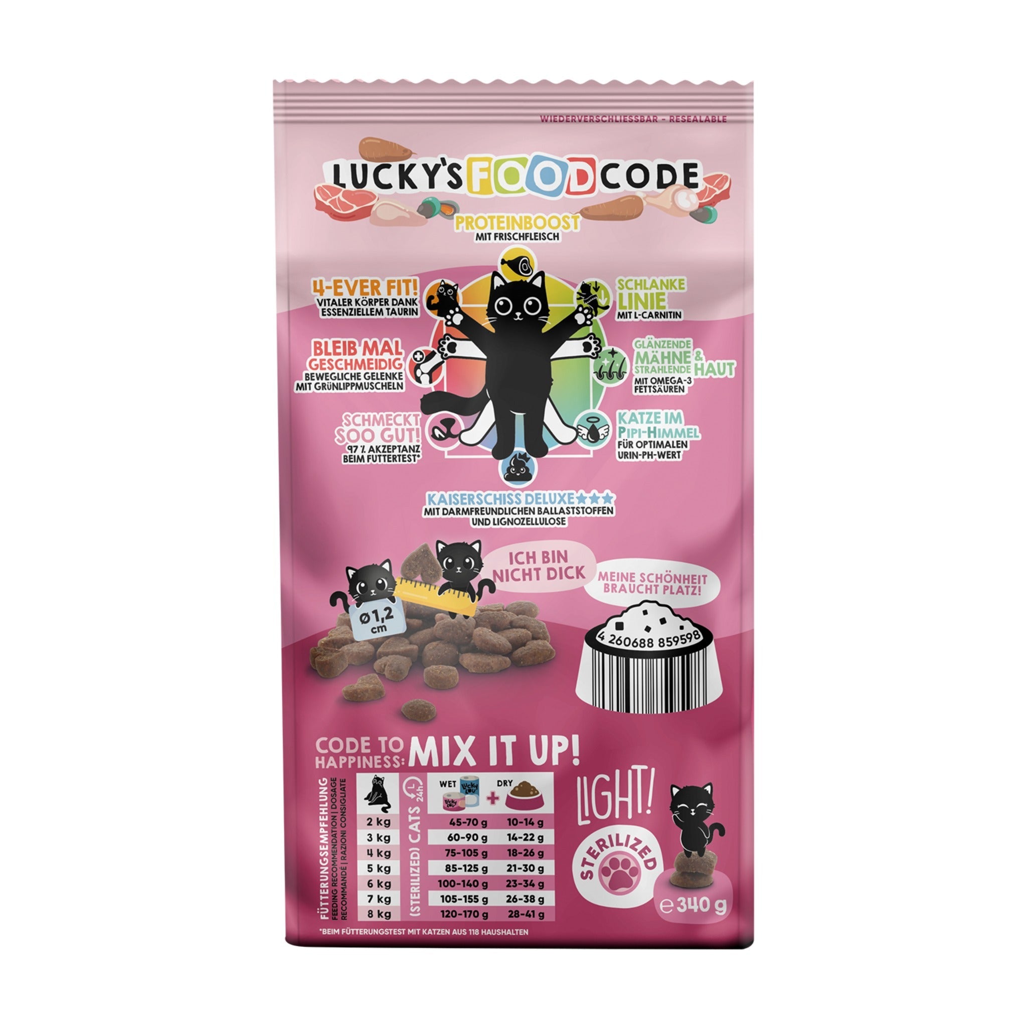 Lucky Lou Food Code Light Geflügel &amp; Lamm, Katzen Trockenfutter - Woofshack