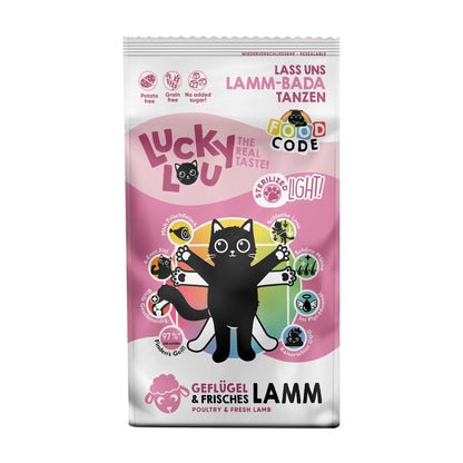 Lucky Lou Food Code Light Geflügel &amp; Lamm, Katzen Trockenfutter - Woofshack