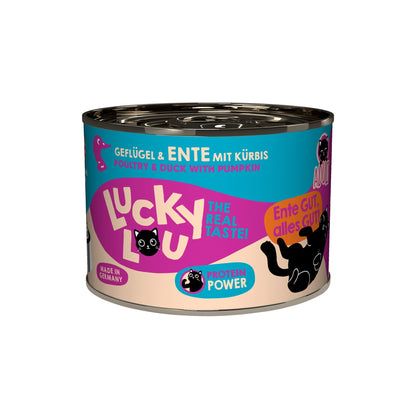 Lucky Lou Life Stage Adult Geflügel &amp; Ente, Katzen Nassfutter - Woofshack