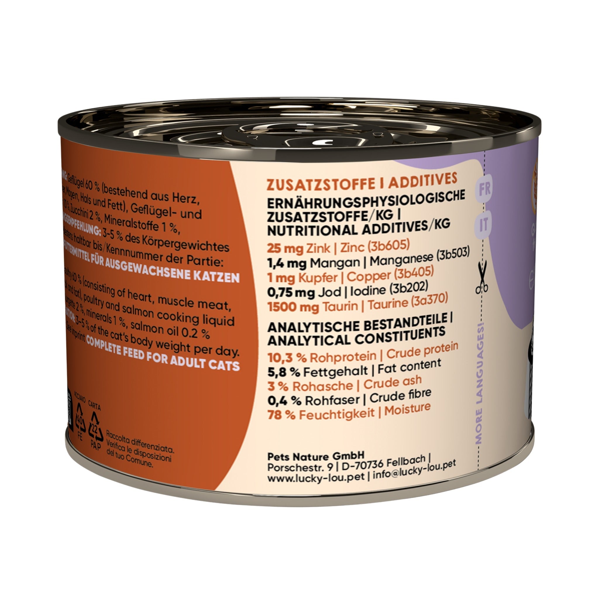Lucky Lou Life Stage Adult Geflügel &amp; Lachs, Katzen Nassfutter - Woofshack