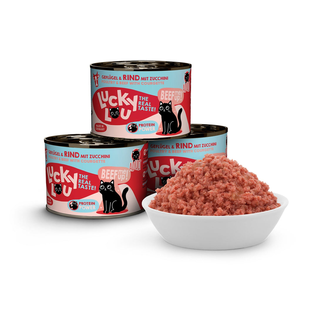 Lucky Lou Life Stage Adult Geflügel &amp; Rind, Katzen Nassfutter - Woofshack