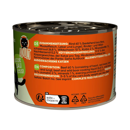 Lucky Lou Life Stage Adult Rind &amp; Wildschwein, Katzen Nassfutter - Woofshack