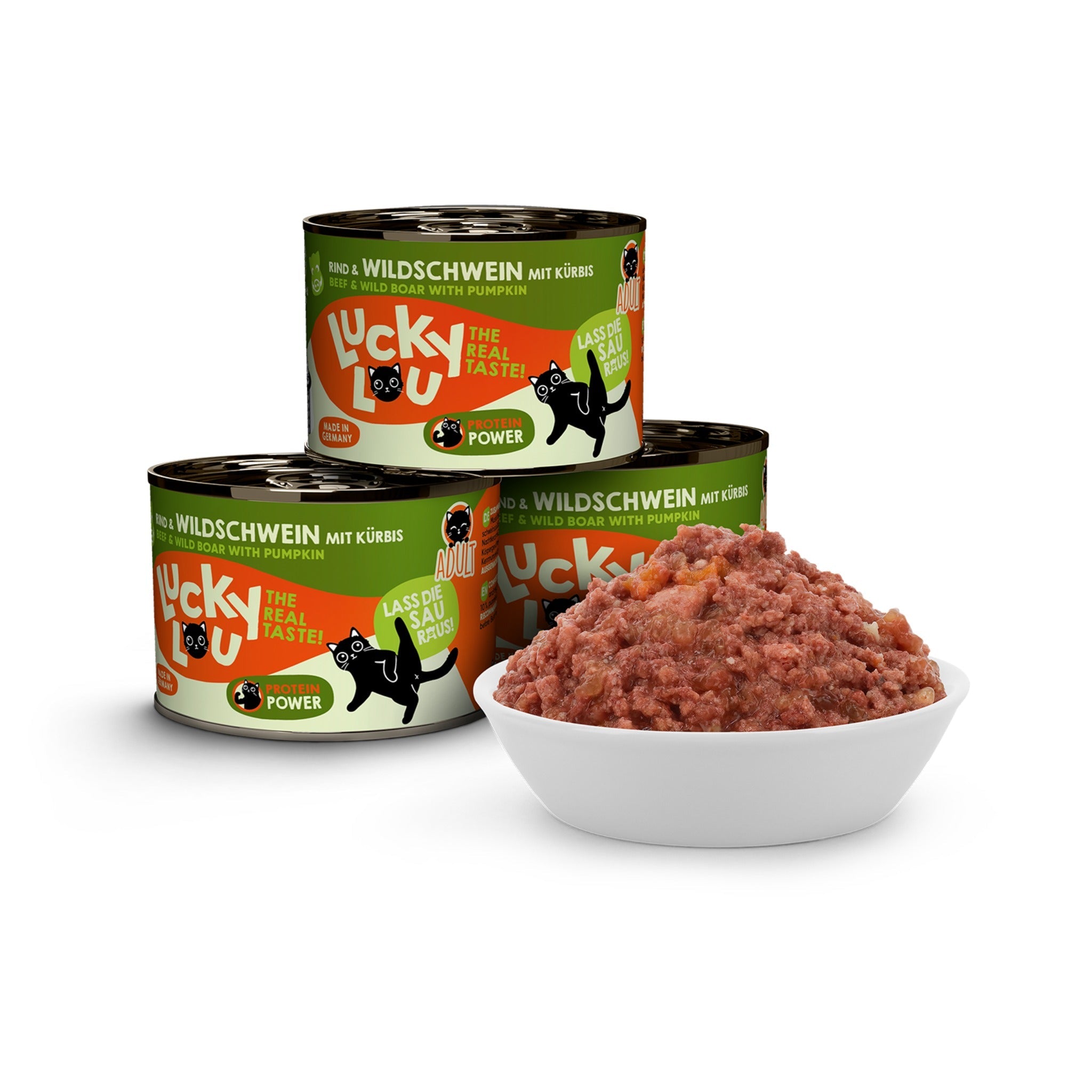 Lucky Lou Life Stage Adult Rind &amp; Wildschwein, Katzen Nassfutter - Woofshack