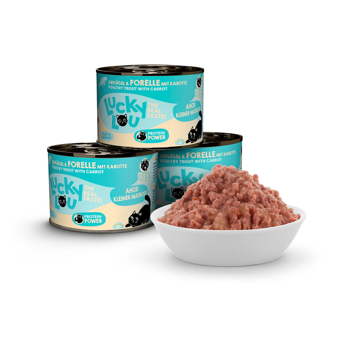 Lucky Lou Life Stage Kitten Geflügel &amp; Forelle, Nassfutter - Woofshack